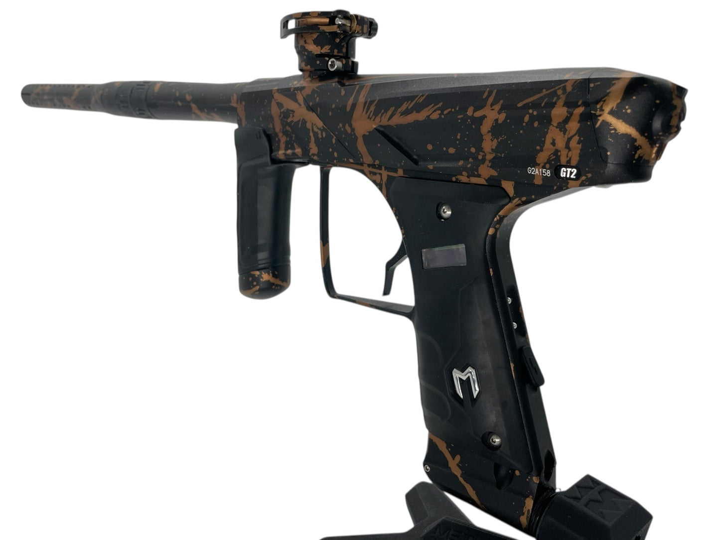 Used Macdev Gt2 Paintball Gun Black/Orange Splash Paintball Gun from CPXBrosPaintball Buy/Sell/Trade Paintball Markers, New Paintball Guns, Paintball Hoppers, Paintball Masks, and Hormesis Headbands