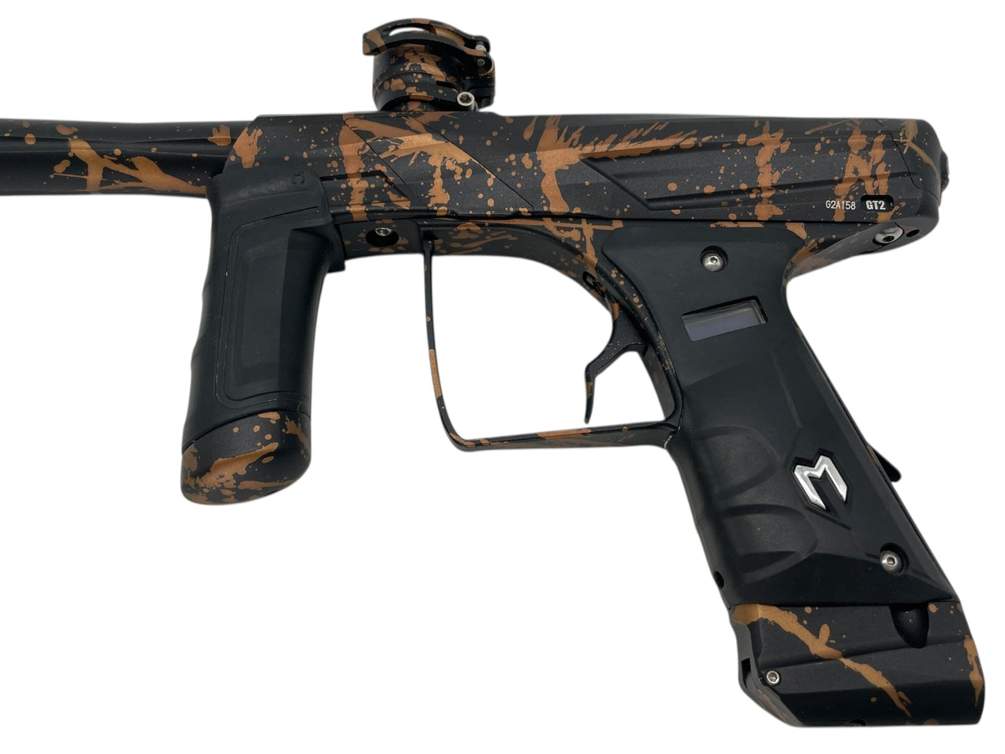 Used Macdev Gt2 Paintball Gun Black/Orange Splash Paintball Gun from CPXBrosPaintball Buy/Sell/Trade Paintball Markers, New Paintball Guns, Paintball Hoppers, Paintball Masks, and Hormesis Headbands