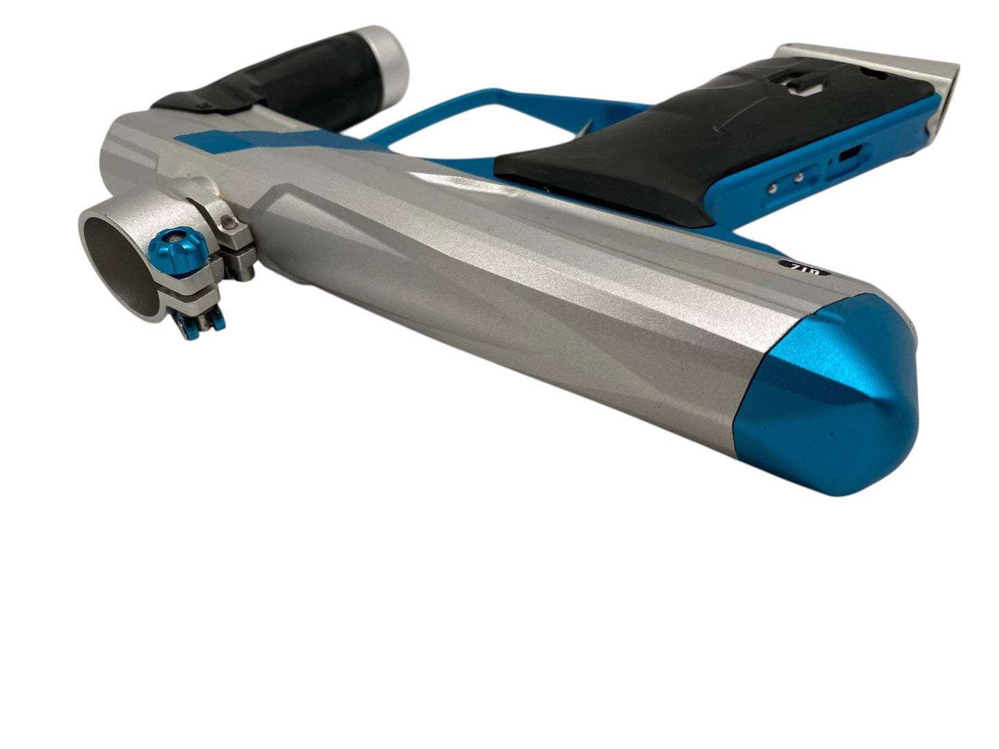 Used MacDev Gt2 Paintball Gun Silver/Teal Paintball Gun from CPXBrosPaintball Buy/Sell/Trade Paintball Markers, New Paintball Guns, Paintball Hoppers, Paintball Masks, and Hormesis Headbands