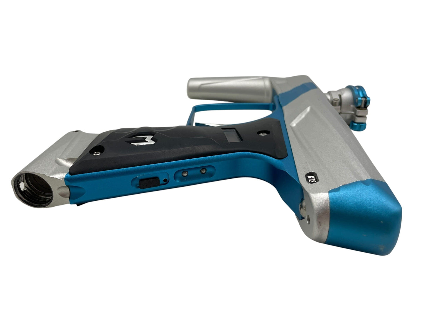 Used MacDev GT2 Paintball Gun Silver/Teal Paintball Gun from CPXBrosPaintball Buy/Sell/Trade Paintball Markers, New Paintball Guns, Paintball Hoppers, Paintball Masks, and Hormesis Headbands