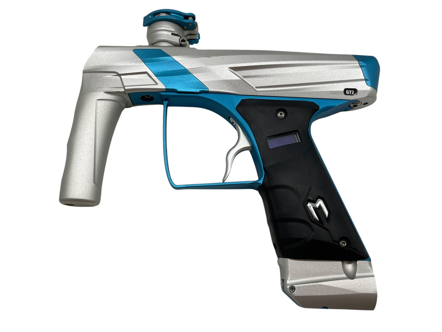 Used MacDev GT2 Paintball Gun Silver/Teal Paintball Gun from CPXBrosPaintball Buy/Sell/Trade Paintball Markers, New Paintball Guns, Paintball Hoppers, Paintball Masks, and Hormesis Headbands