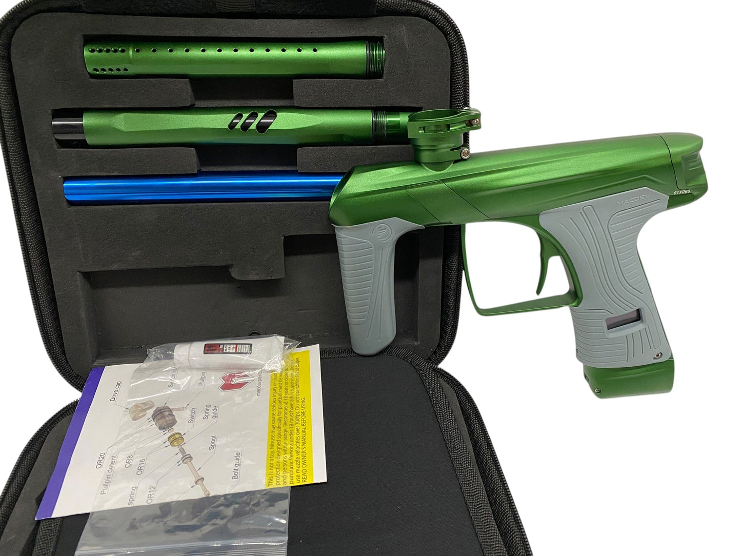 Used MacDev Gtx Green Paintball Gun Paintball Gun from CPXBrosPaintball Buy/Sell/Trade Paintball Markers, New Paintball Guns, Paintball Hoppers, Paintball Masks, and Hormesis Headbands