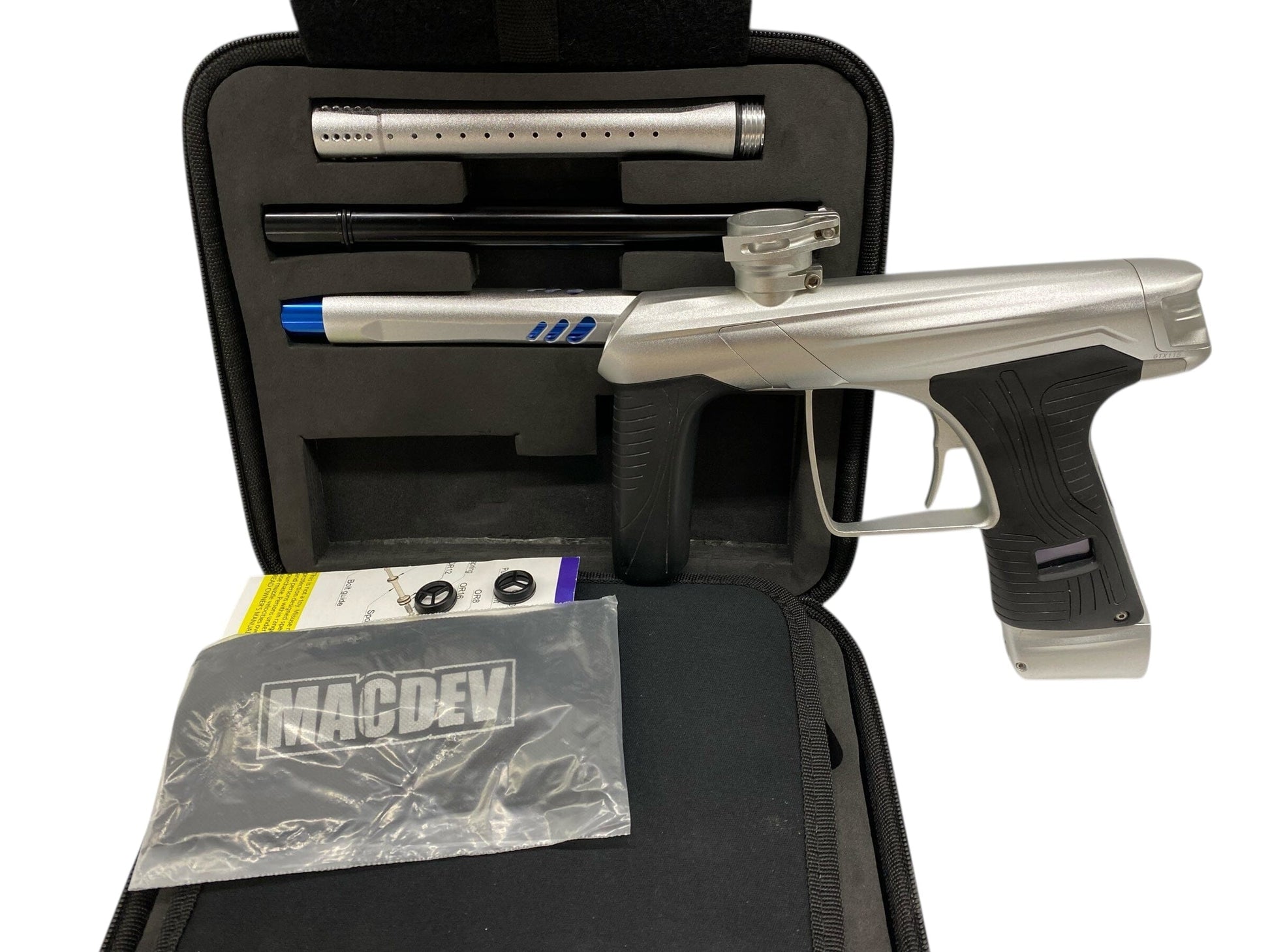 Used MacDev GTX Paintball Gun Silver Paintball Gun from CPXBrosPaintball Buy/Sell/Trade Paintball Markers, New Paintball Guns, Paintball Hoppers, Paintball Masks, and Hormesis Headbands