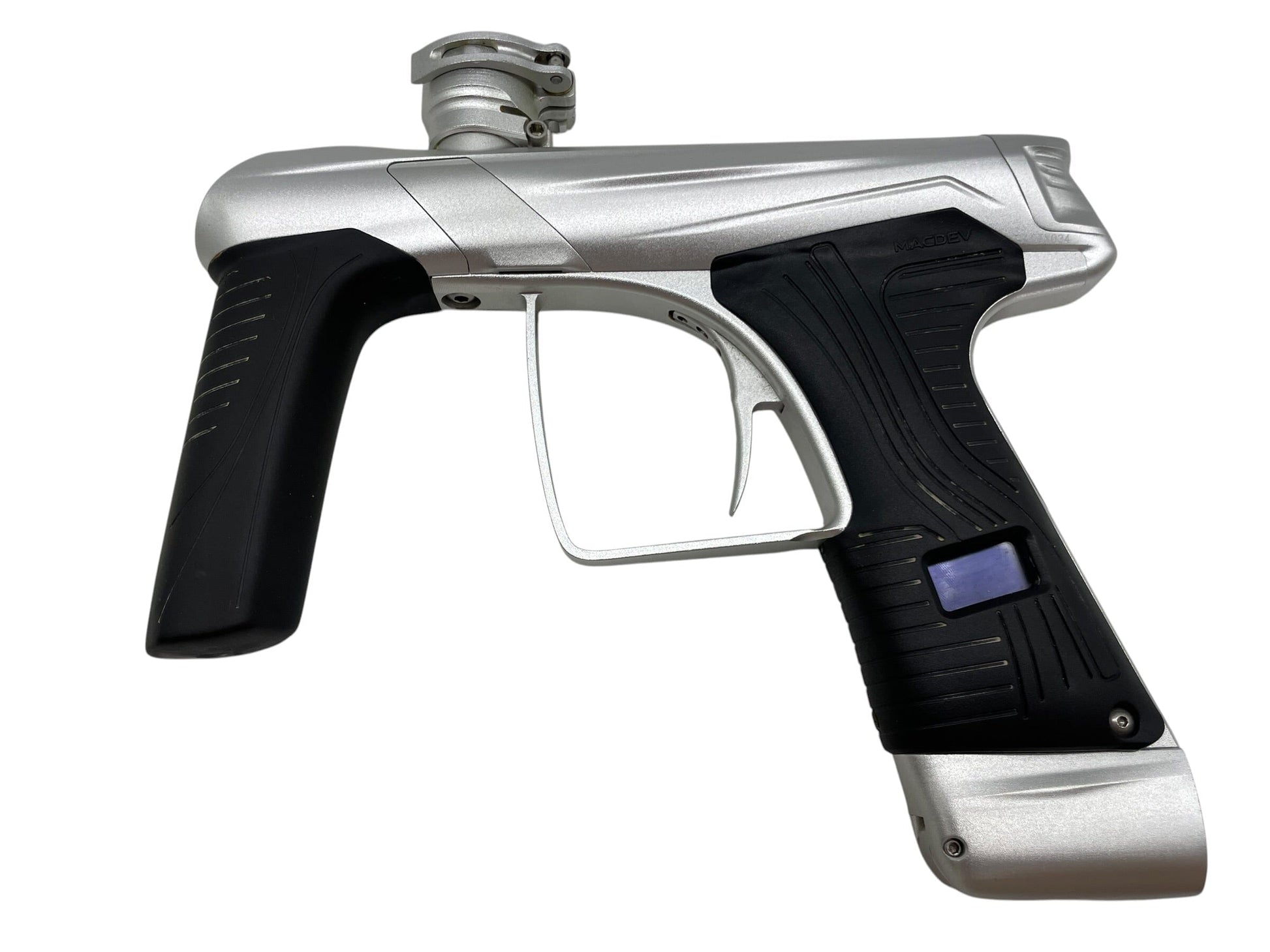 Used MacDev GTX Silver Paintball Gun Paintball Gun from CPXBrosPaintball Buy/Sell/Trade Paintball Markers, New Paintball Guns, Paintball Hoppers, Paintball Masks, and Hormesis Headbands