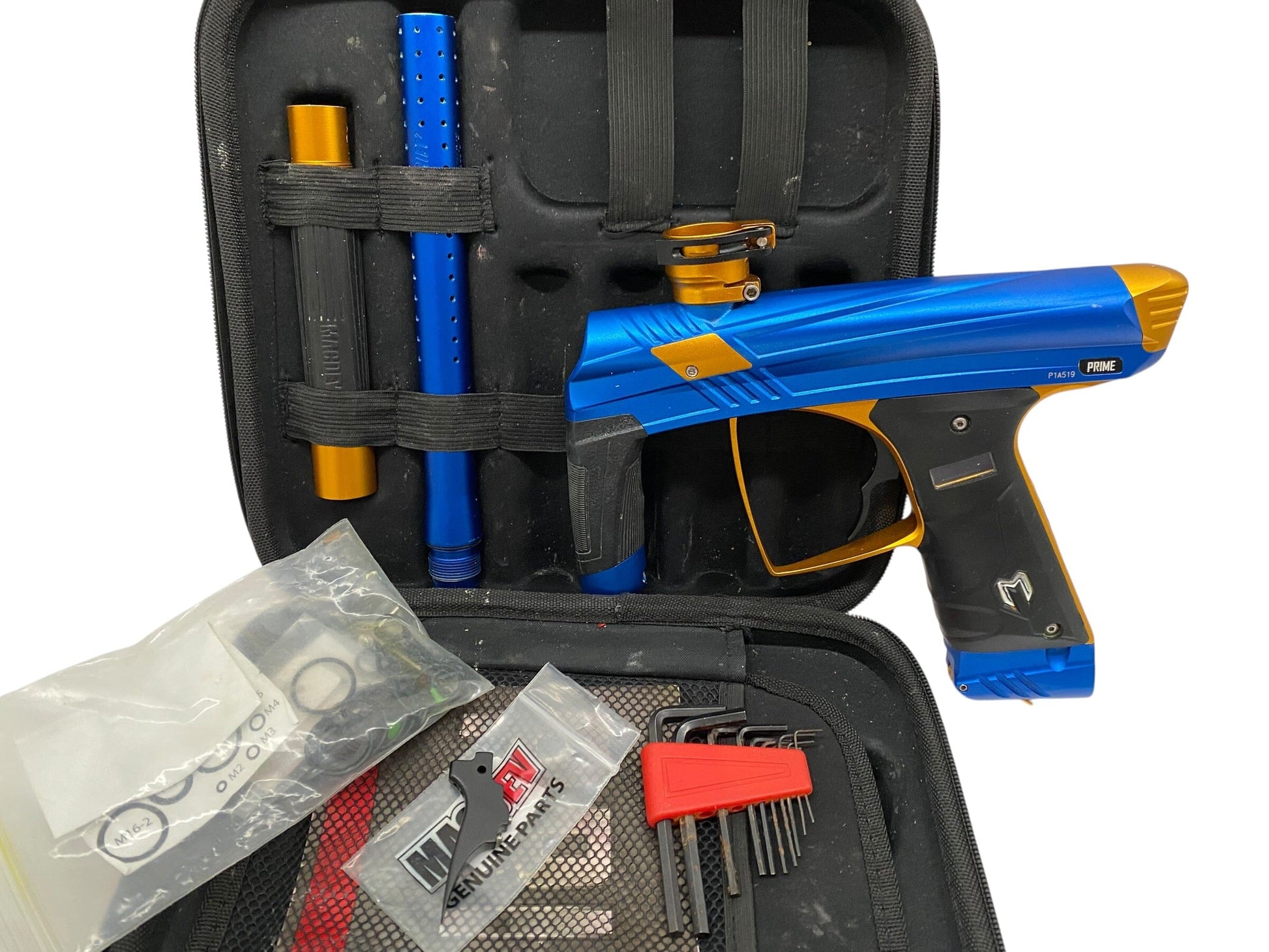 Used MacDev Prime Blue/Orange Paintball Gun Paintball Gun from CPXBrosPaintball Buy/Sell/Trade Paintball Markers, New Paintball Guns, Paintball Hoppers, Paintball Masks, and Hormesis Headbands