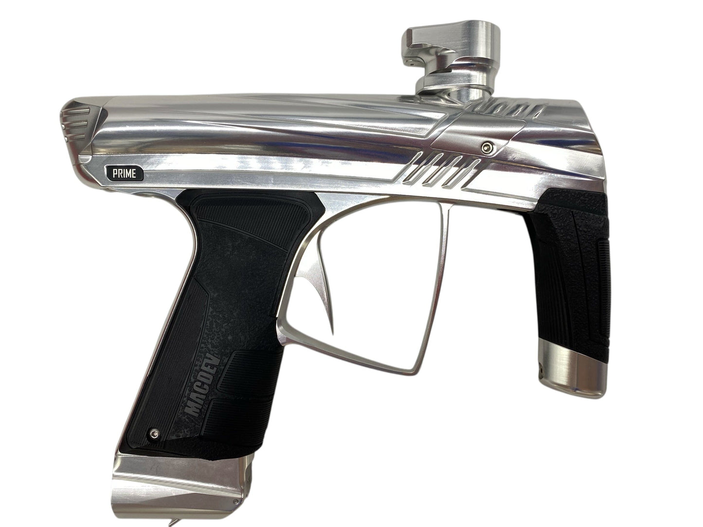Used MacDev Prime Paintball Gun Silver Paintball Gun from CPXBrosPaintball Buy/Sell/Trade Paintball Markers, New Paintball Guns, Paintball Hoppers, Paintball Masks, and Hormesis Headbands