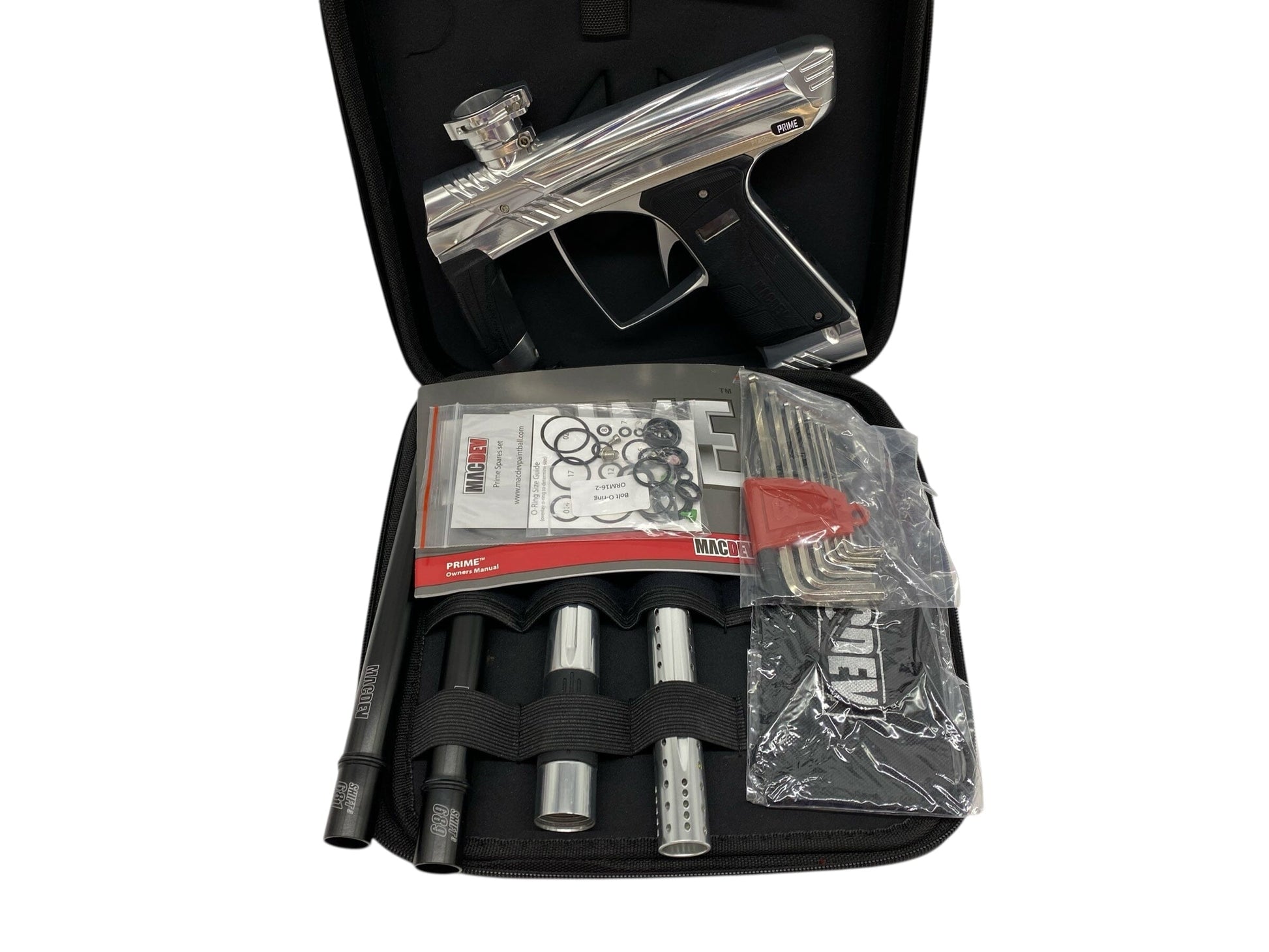 Used MacDev Prime Paintball Gun Silver Paintball Gun from CPXBrosPaintball Buy/Sell/Trade Paintball Markers, New Paintball Guns, Paintball Hoppers, Paintball Masks, and Hormesis Headbands