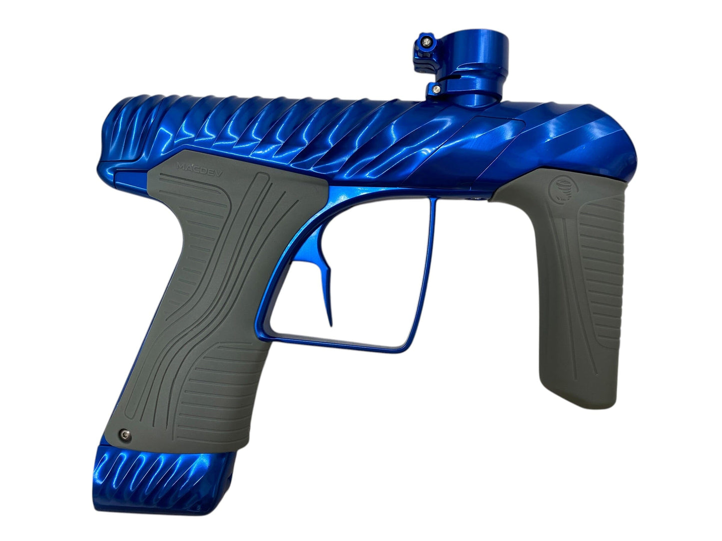 Used MacDev TWISTER Cyclone Gloss Blue Paintball Gun Paintball Gun from CPXBrosPaintball Buy/Sell/Trade Paintball Markers, New Paintball Guns, Paintball Hoppers, Paintball Masks, and Hormesis Headbands