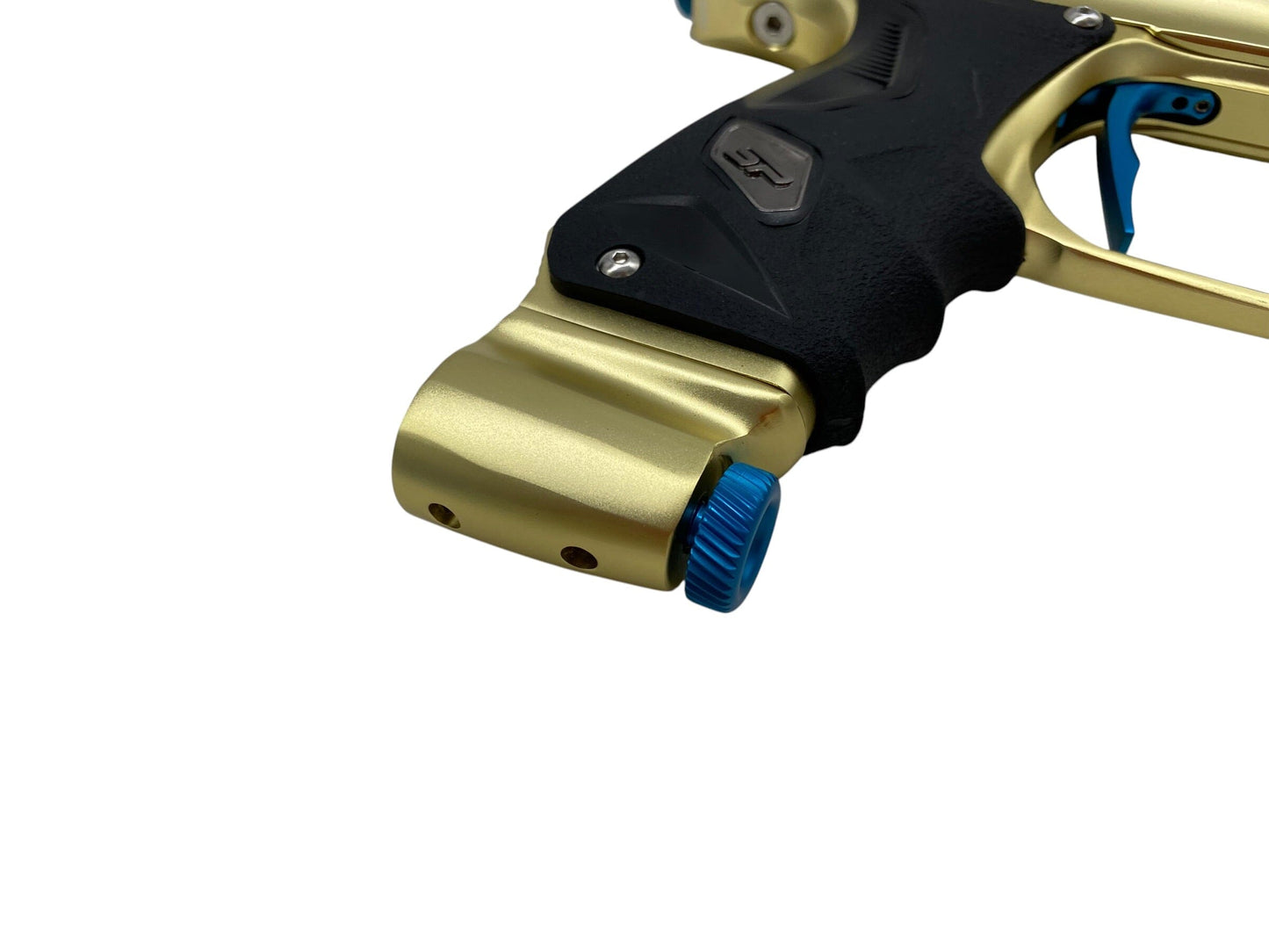 Used Method SP Shocker Era Gold/Teal Paintball Gun with Stainless Steel Inserts Paintball Gun from CPXBrosPaintball Buy/Sell/Trade Paintball Markers, New Paintball Guns, Paintball Hoppers, Paintball Masks, and Hormesis Headbands