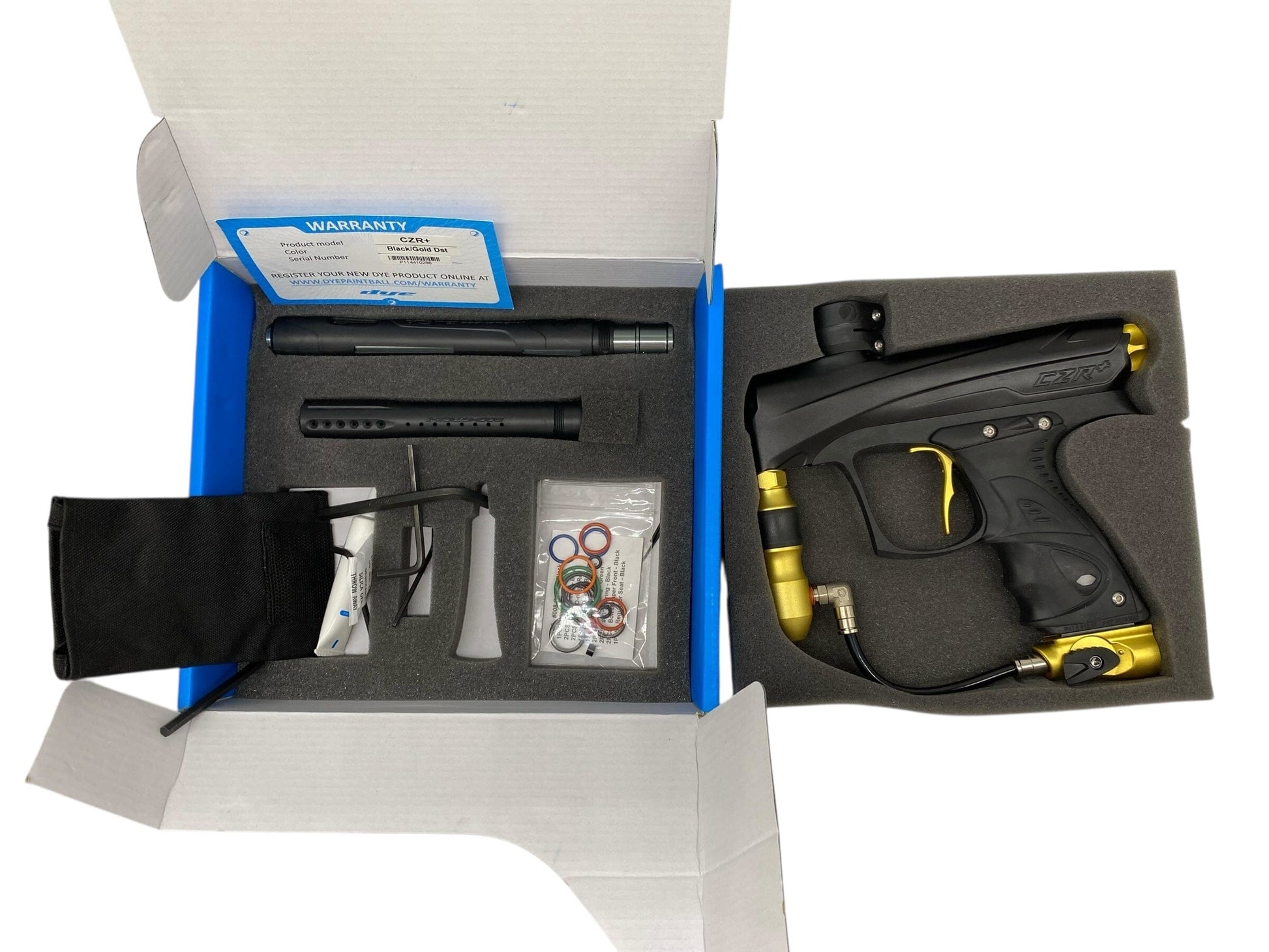 Used MINT Dye CZR+ Paintball Gun Black/Gold Paintball Gun from CPXBrosPaintball Buy/Sell/Trade Paintball Markers, New Paintball Guns, Paintball Hoppers, Paintball Masks, and Hormesis Headbands