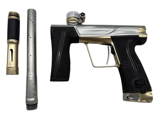 Used MINT Planet Eclipse Geo R5 Paintball Gun Grey/Sandstone Paintball Gun from CPXBrosPaintball Buy/Sell/Trade Paintball Markers, New Paintball Guns, Paintball Hoppers, Paintball Masks, and Hormesis Headbands