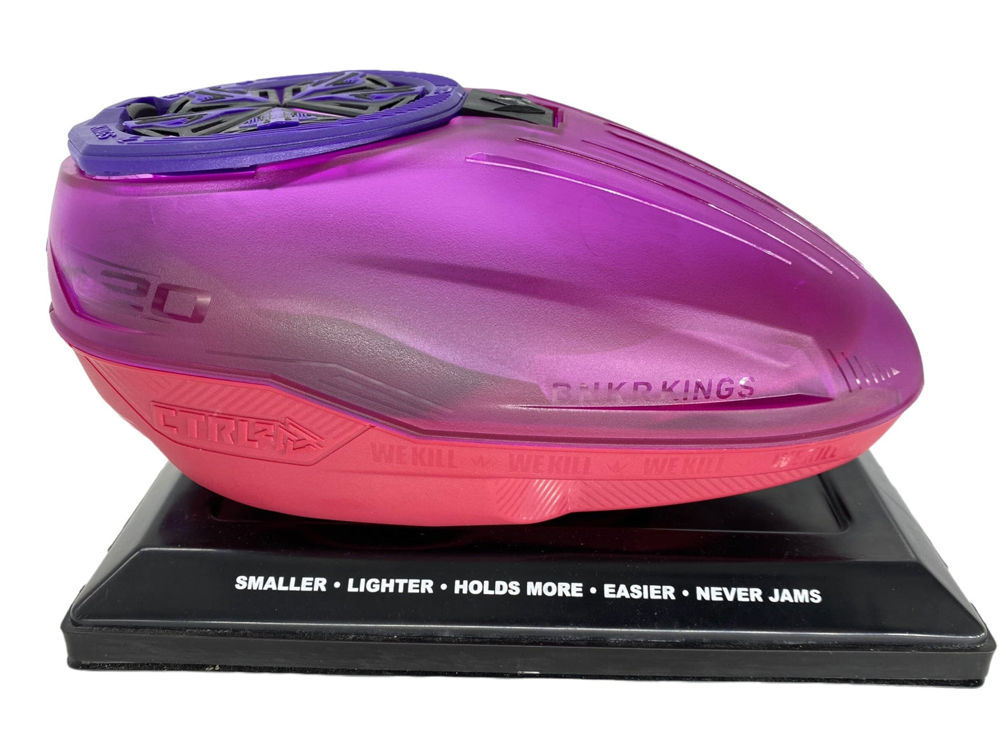 Used NEW Bunkerkings CTRL2 Loader - Crystal Purple / Red Paintball Gun from CPXBrosPaintball Buy/Sell/Trade Paintball Markers, New Paintball Guns, Paintball Hoppers, Paintball Masks, and Hormesis Headbands