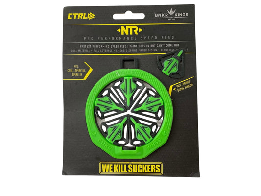 Used New Bunkerkings NTR Speed Feed - CTRL/Spire III/IR/280 - Green Paintball Gun from CPXBrosPaintball Buy/Sell/Trade Paintball Markers, New Paintball Guns, Paintball Hoppers, Paintball Masks, and Hormesis Headbands