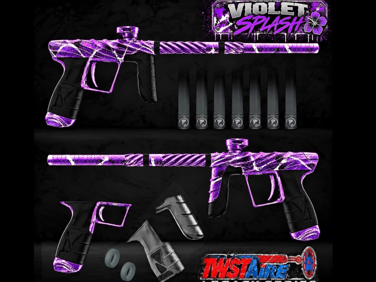 Used New Dlx/Method/Twister Luxe Aire “Violet Splash” Gloss Paintball Gun Paintball Gun from CPXBrosPaintball Buy/Sell/Trade Paintball Markers, New Paintball Guns, Paintball Hoppers, Paintball Masks, and Hormesis Headbands