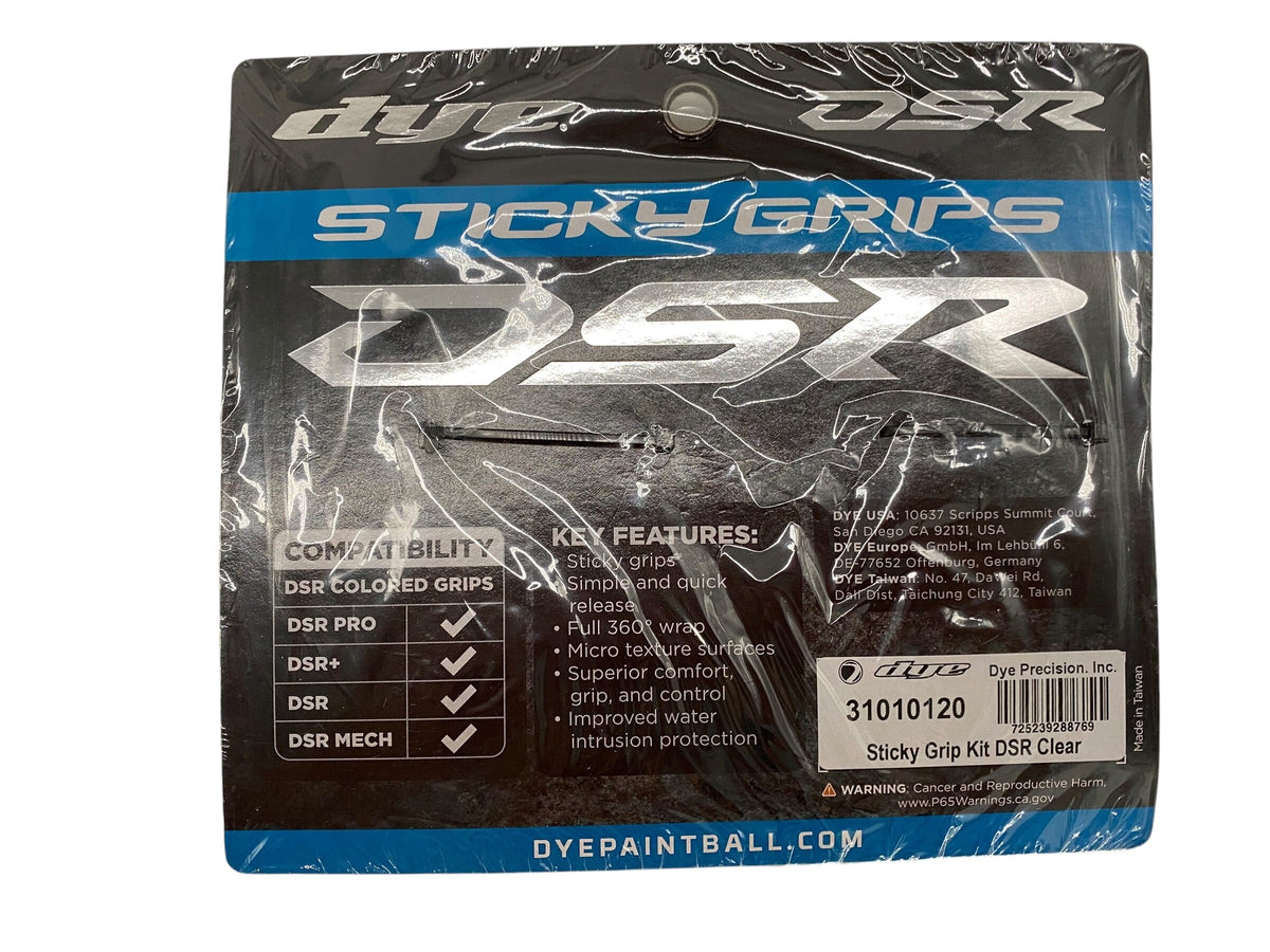 Used NEW Dye DSR Sticky Grip Kit - Clear Paintball Gun from CPXBrosPaintball Buy/Sell/Trade Paintball Markers, New Paintball Guns, Paintball Hoppers, Paintball Masks, and Hormesis Headbands