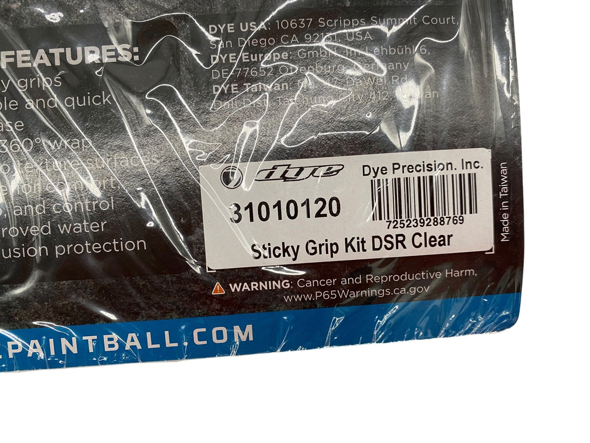 Used NEW Dye DSR Sticky Grip Kit - Clear Paintball Gun from CPXBrosPaintball Buy/Sell/Trade Paintball Markers, New Paintball Guns, Paintball Hoppers, Paintball Masks, and Hormesis Headbands