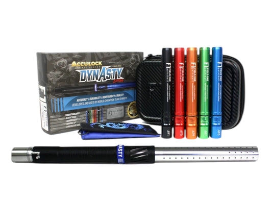 Used NEW DYNASTY ACCULOCK BARREL KIT- COCKER/ FORCE THREADS Black/ Gloss Silver Paintball Gun from CPXBrosPaintball Buy/Sell/Trade Paintball Markers, New Paintball Guns, Paintball Hoppers, Paintball Masks, and Hormesis Headbands