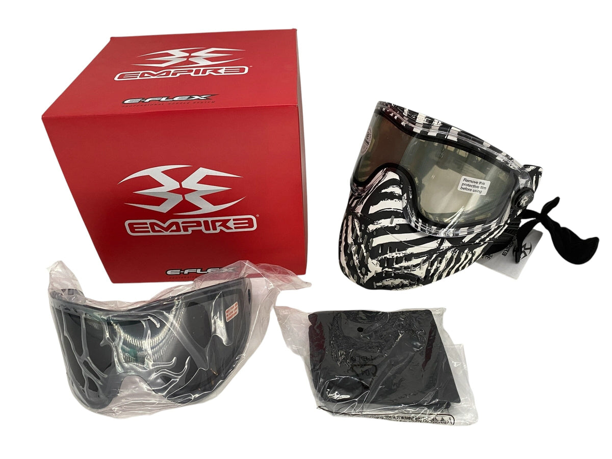 Used NEW Empire e-Flex Paintball Mask / Goggle - LE Zebra Paintball Gun from CPXBrosPaintball Buy/Sell/Trade Paintball Markers, New Paintball Guns, Paintball Hoppers, Paintball Masks, and Hormesis Headbands