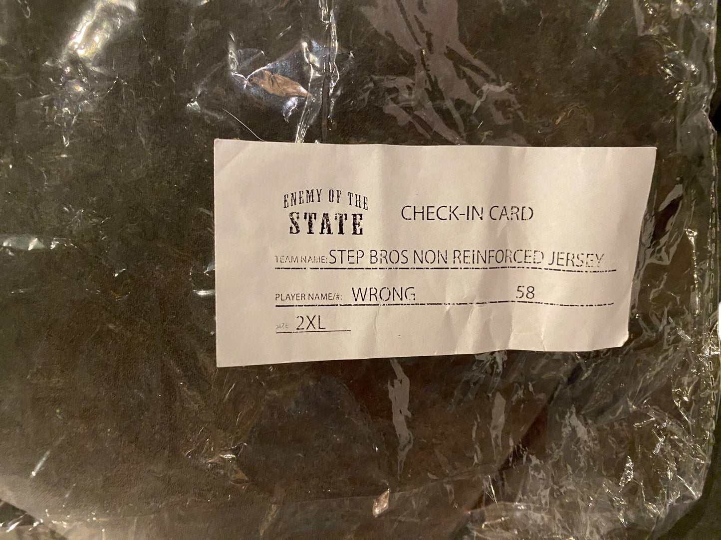 Used NEW ENEMY OF THE STATE Paintball Jersey STEP BROS : Size 2XL Paintball Gun from CPXBrosPaintball Buy/Sell/Trade Paintball Markers, New Paintball Guns, Paintball Hoppers, Paintball Masks, and Hormesis Headbands