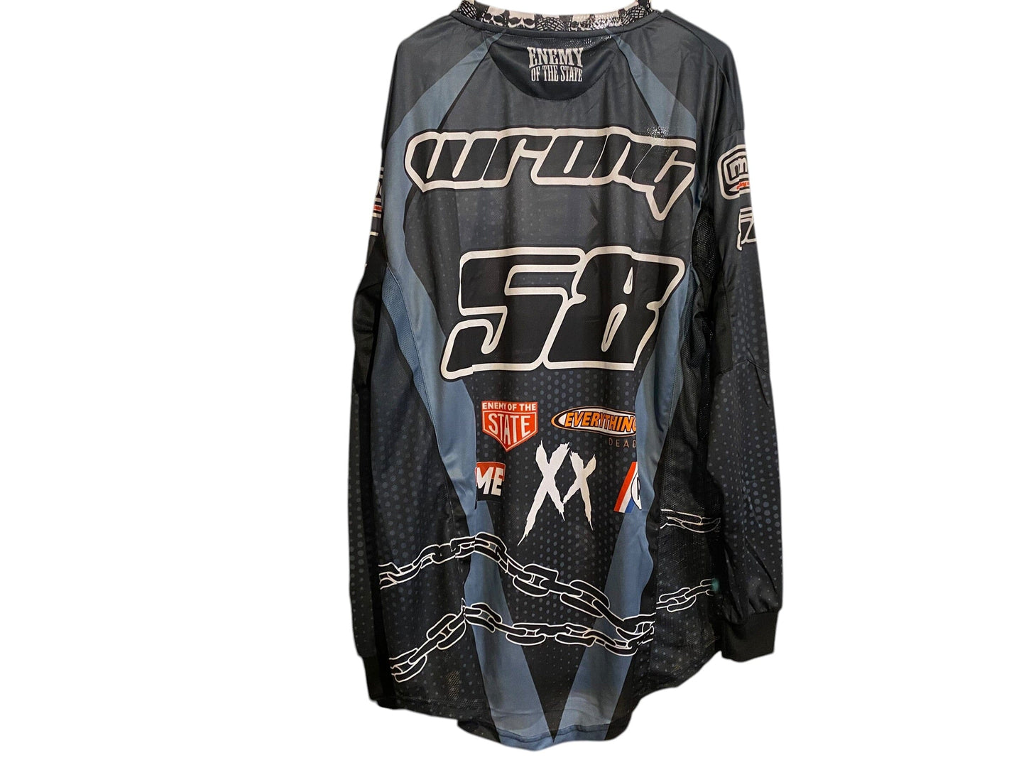 Used NEW ENEMY OF THE STATE Paintball Jersey STEP BROS : Size 2XL Paintball Gun from CPXBrosPaintball Buy/Sell/Trade Paintball Markers, New Paintball Guns, Paintball Hoppers, Paintball Masks, and Hormesis Headbands