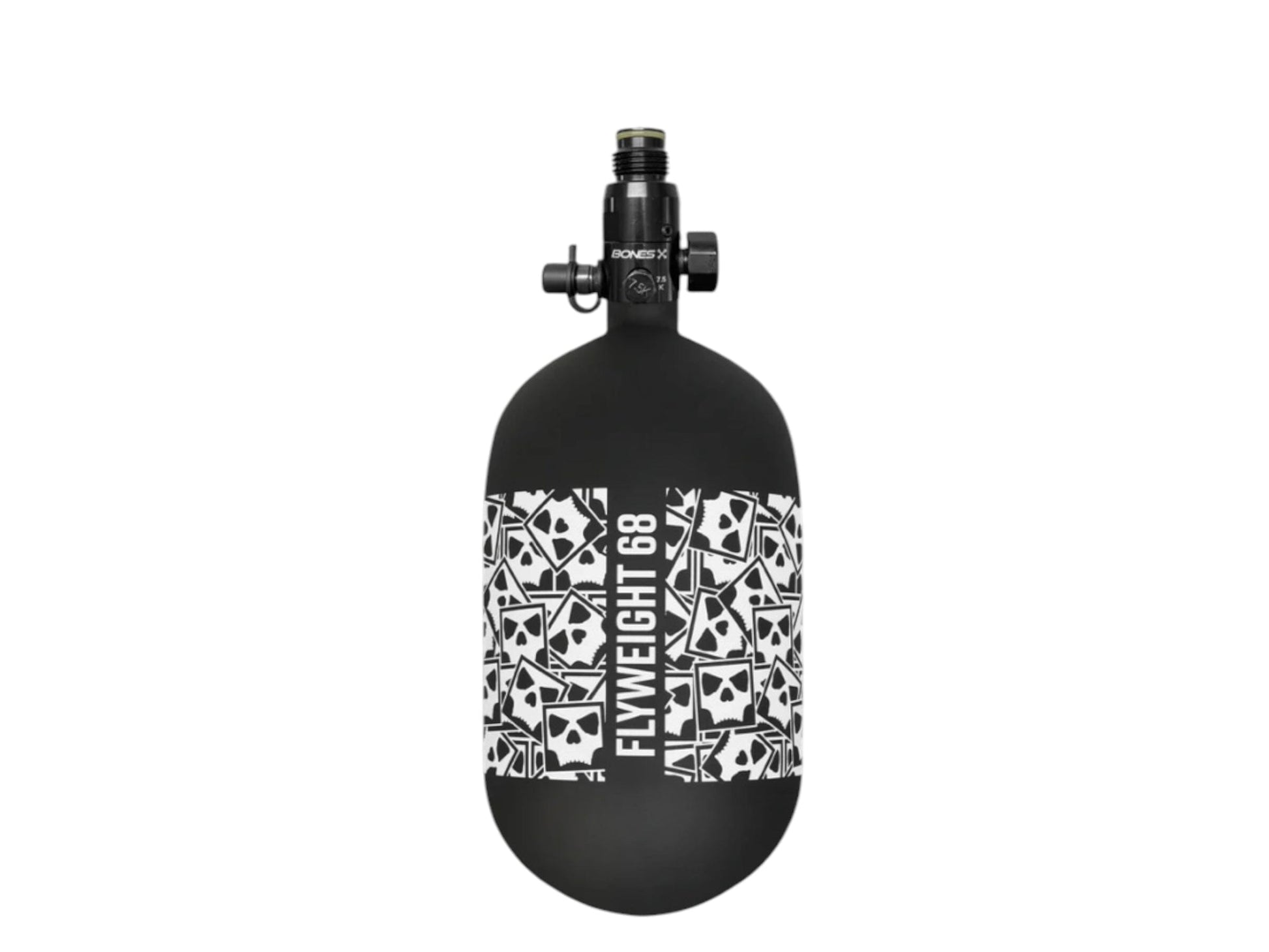 Used NEW FLYWEIGHT BONES AIR SYSTEM TANK 68CI BLACK/WHITE Paintball Gun from CPXBrosPaintball Buy/Sell/Trade Paintball Markers, New Paintball Guns, Paintball Hoppers, Paintball Masks, and Hormesis Headbands