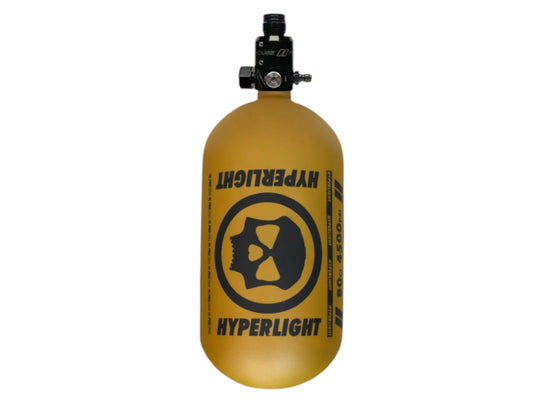 Used NEW HYPERLIGHT HOOK AIR SYSTEM - FROZEN MATTE - 80CI Gold/Black Paintball Gun from CPXBrosPaintball Buy/Sell/Trade Paintball Markers, New Paintball Guns, Paintball Hoppers, Paintball Masks, and Hormesis Headbands