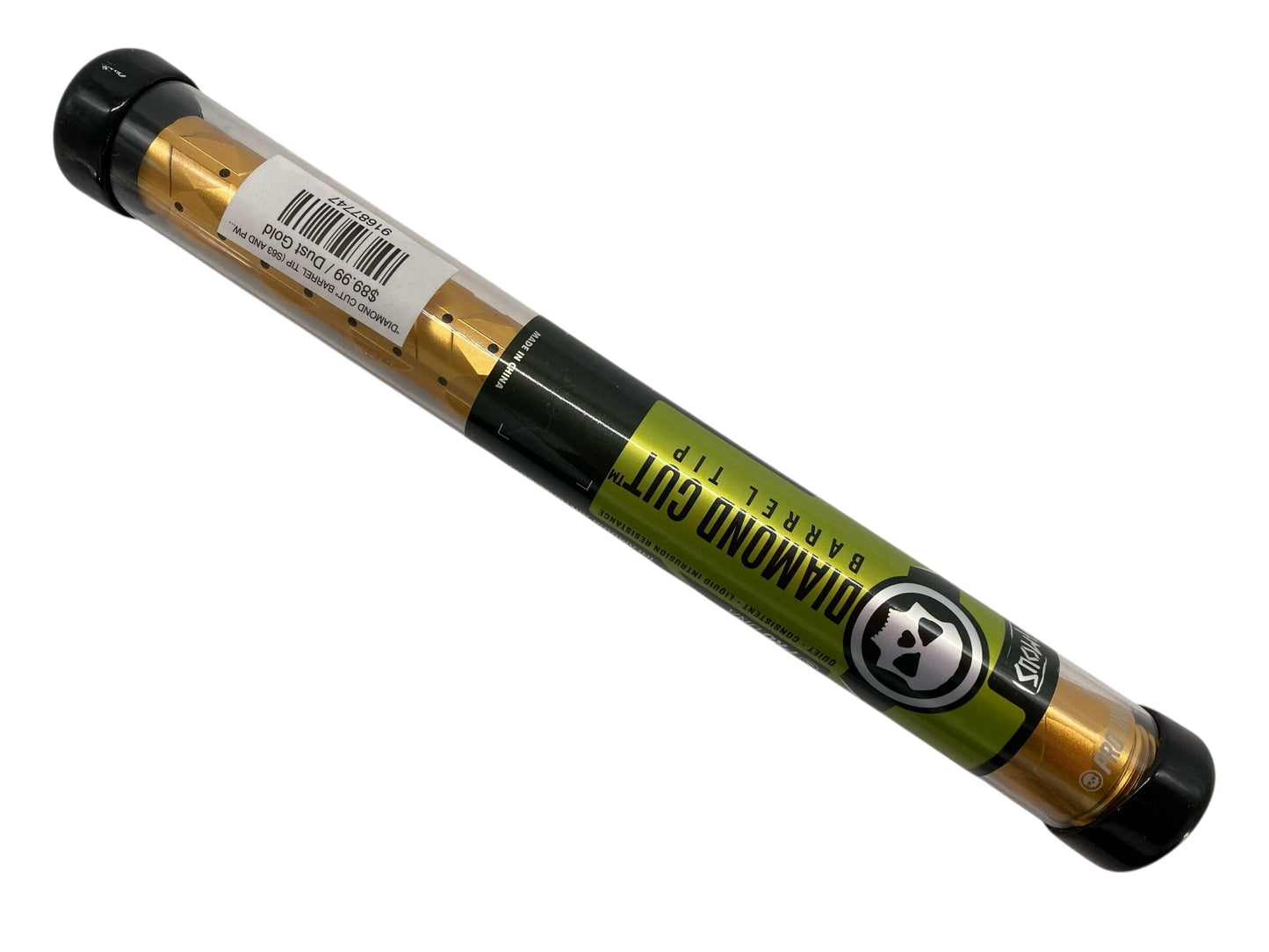 Used NEW Infamous Diamond Cut Barrel Tip : Dust Gold Paintball Gun from CPXBrosPaintball Buy/Sell/Trade Paintball Markers, New Paintball Guns, Paintball Hoppers, Paintball Masks, and Hormesis Headbands