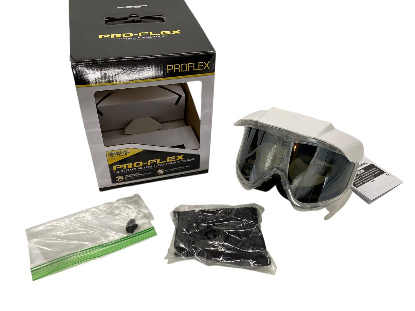 Used NEW JT Spectra Profex Goggle System - Standard Profex White Out with Chrome -(23211): NO BOTTOM Paintball Gun from CPXBrosPaintball Buy/Sell/Trade Paintball Markers, New Paintball Guns, Paintball Hoppers, Paintball Masks, and Hormesis Headbands