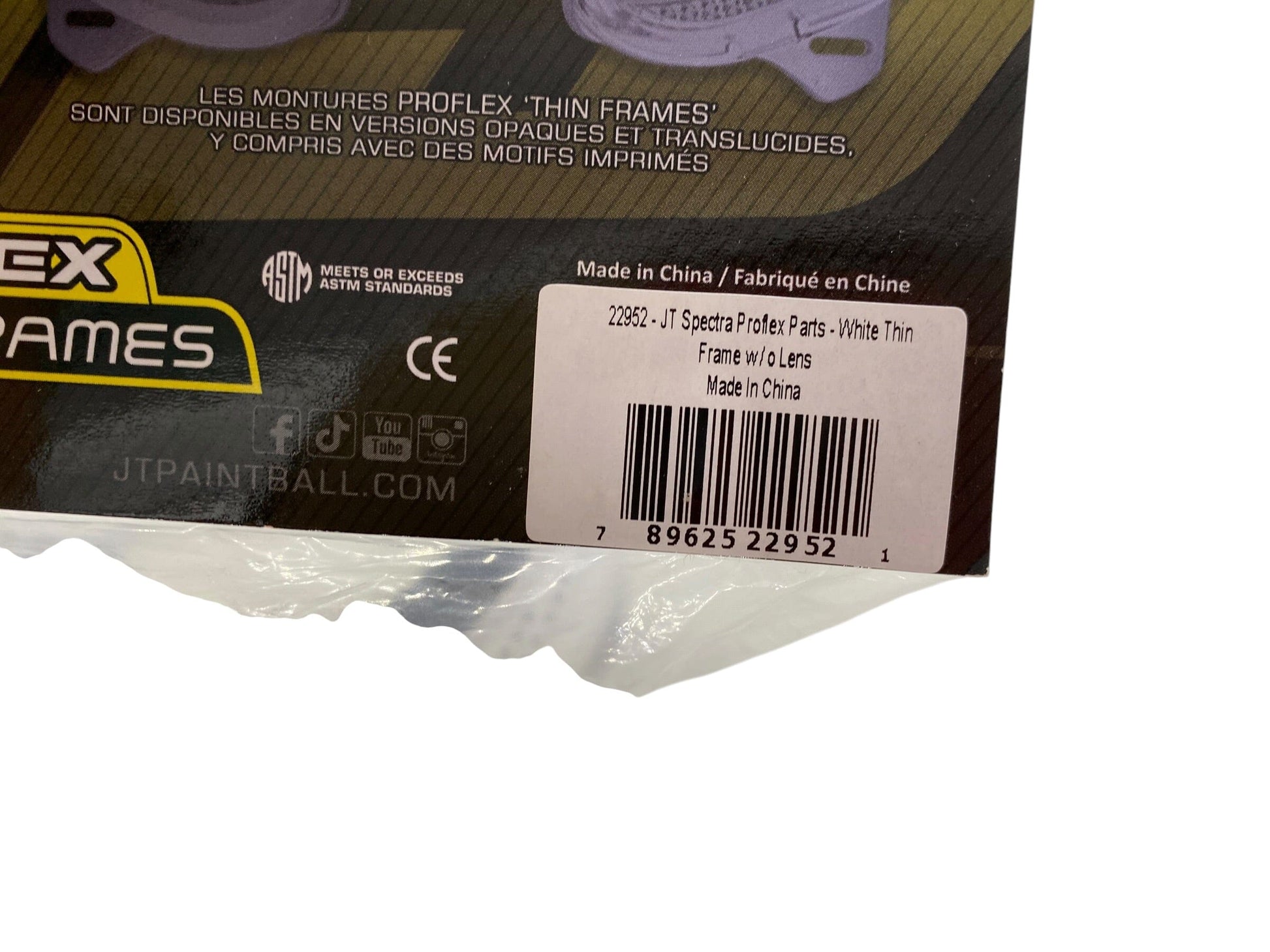 Used New JT THIN Proflex Frames - White w/o Lens Paintball Gun from CPXBrosPaintball Buy/Sell/Trade Paintball Markers, New Paintball Guns, Paintball Hoppers, Paintball Masks, and Hormesis Headbands