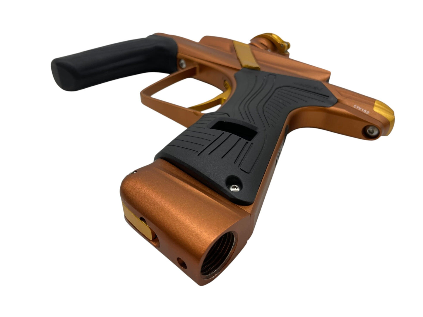 Used NEW Macdev Cyborg X Bronze/Gold Limited Edition Paintball Gun Paintball Gun from CPXBrosPaintball Buy/Sell/Trade Paintball Markers, New Paintball Guns, Paintball Hoppers, Paintball Masks, and Hormesis Headbands
