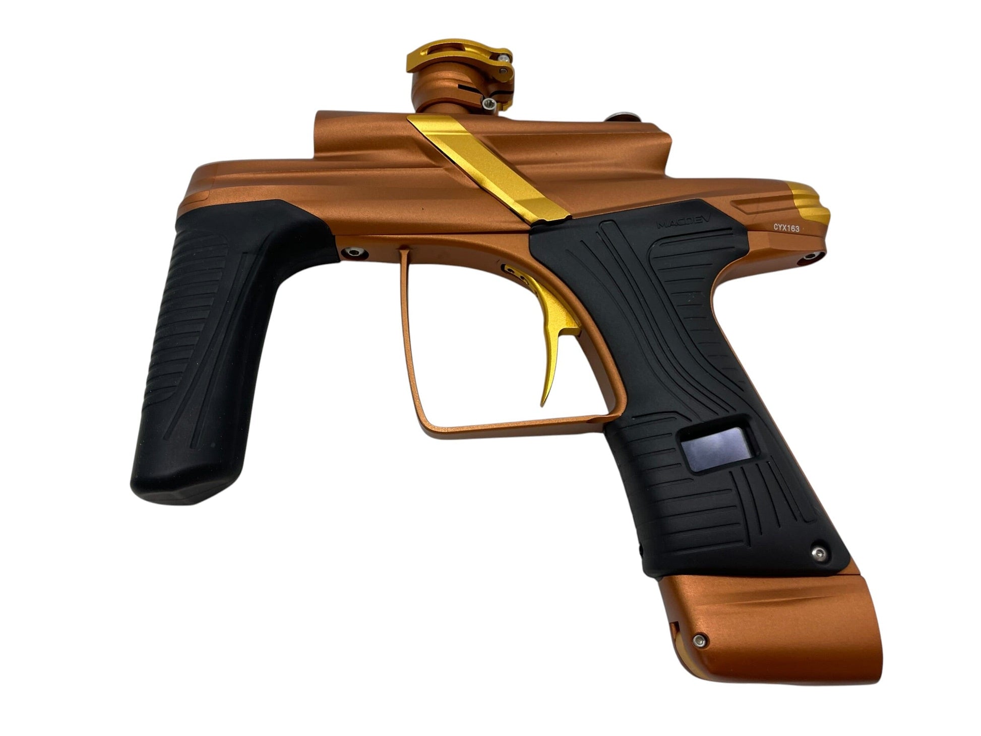 Used NEW Macdev Cyborg X Bronze/Gold Limited Edition Paintball Gun Paintball Gun from CPXBrosPaintball Buy/Sell/Trade Paintball Markers, New Paintball Guns, Paintball Hoppers, Paintball Masks, and Hormesis Headbands