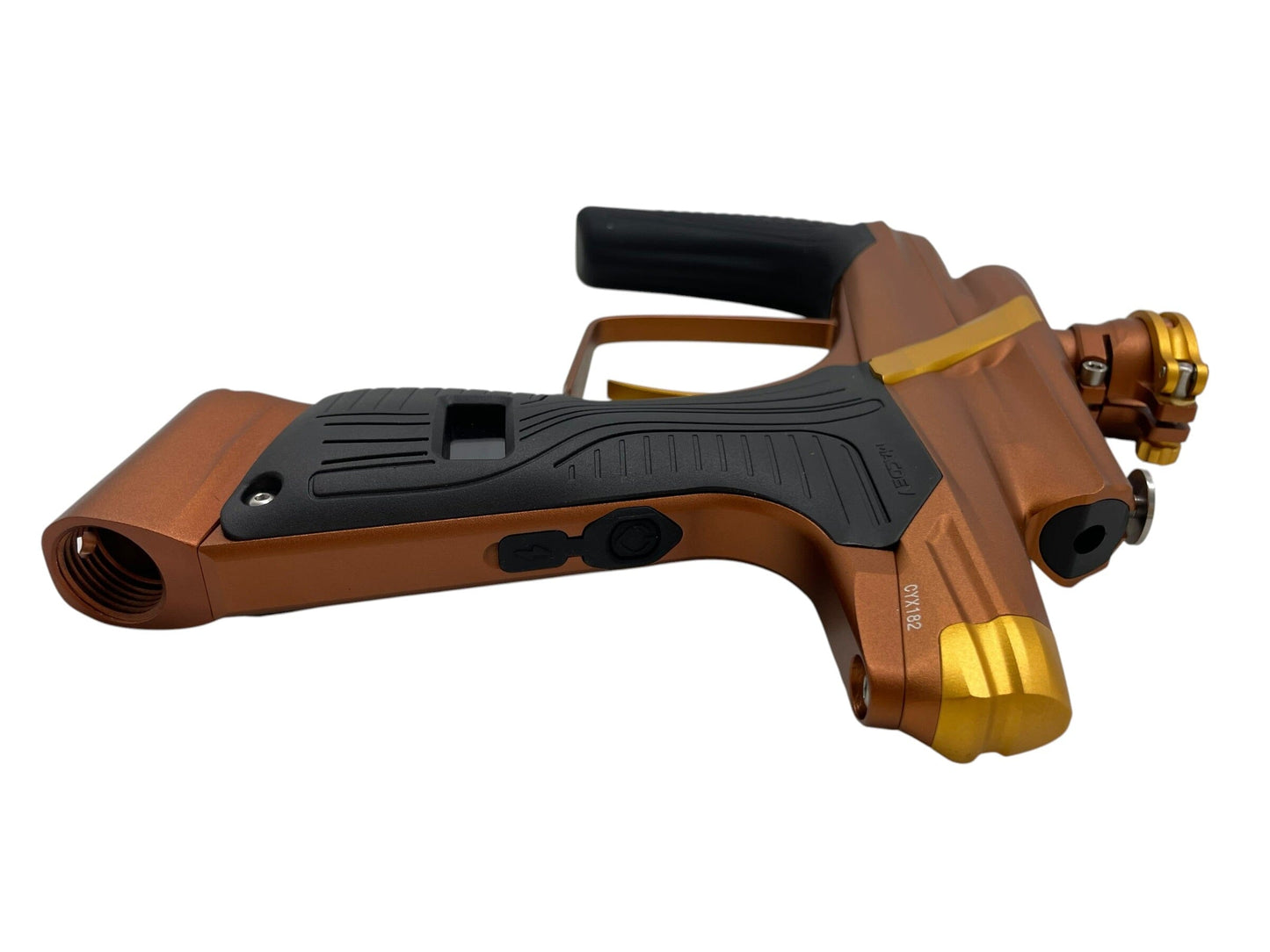 Used NEW Macdev Cyborg X Bronze/Gold Limited Edition Paintball Gun Paintball Gun from CPXBrosPaintball Buy/Sell/Trade Paintball Markers, New Paintball Guns, Paintball Hoppers, Paintball Masks, and Hormesis Headbands