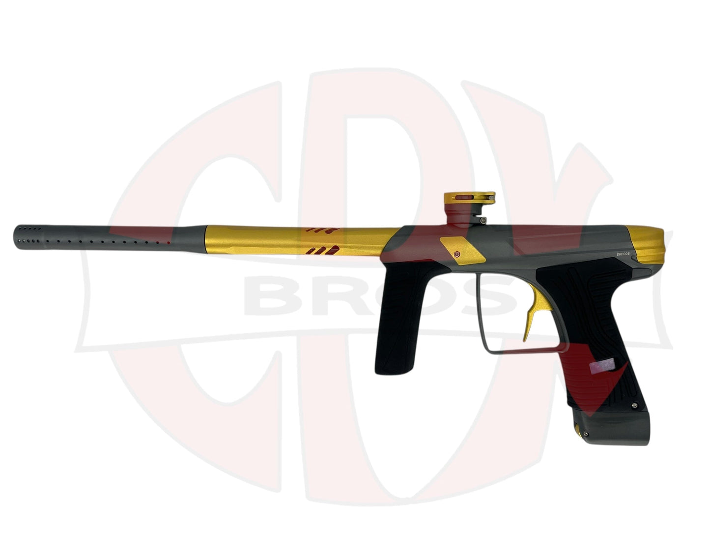 Used NEW Macdev Droid Gray / Gold Paintball Gun Paintball Gun from CPXBrosPaintball Buy/Sell/Trade Paintball Markers, New Paintball Guns, Paintball Hoppers, Paintball Masks, and Hormesis Headbands