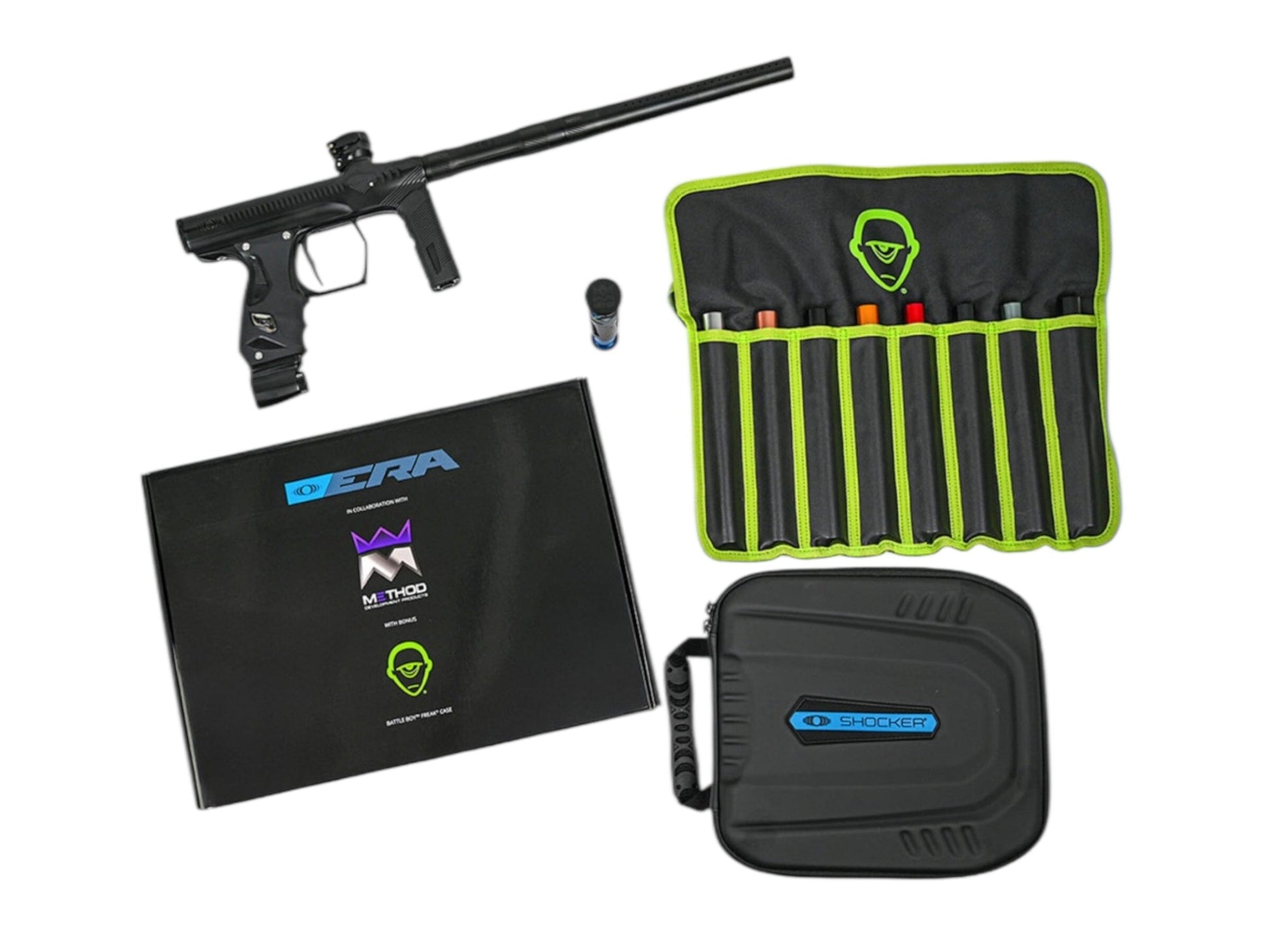 Used NEW Method SP Shocker Era Paintball Gun - Black/Black Paintball Gun from CPXBrosPaintball Buy/Sell/Trade Paintball Markers, New Paintball Guns, Paintball Hoppers, Paintball Masks, and Hormesis Headbands