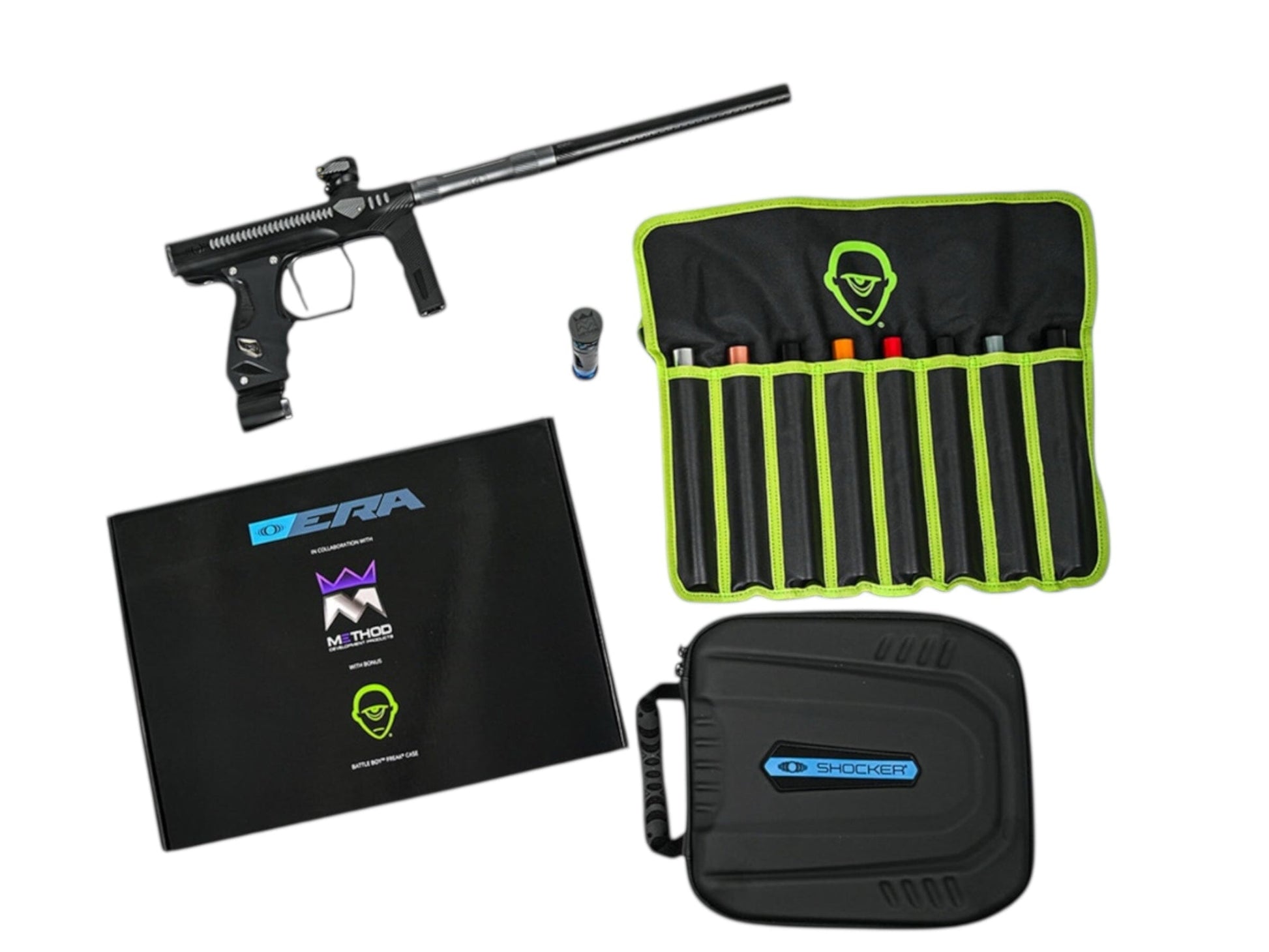 Used NEW Method SP Shocker Era Paintball Gun - Black/Grey Paintball Gun from CPXBrosPaintball Buy/Sell/Trade Paintball Markers, New Paintball Guns, Paintball Hoppers, Paintball Masks, and Hormesis Headbands