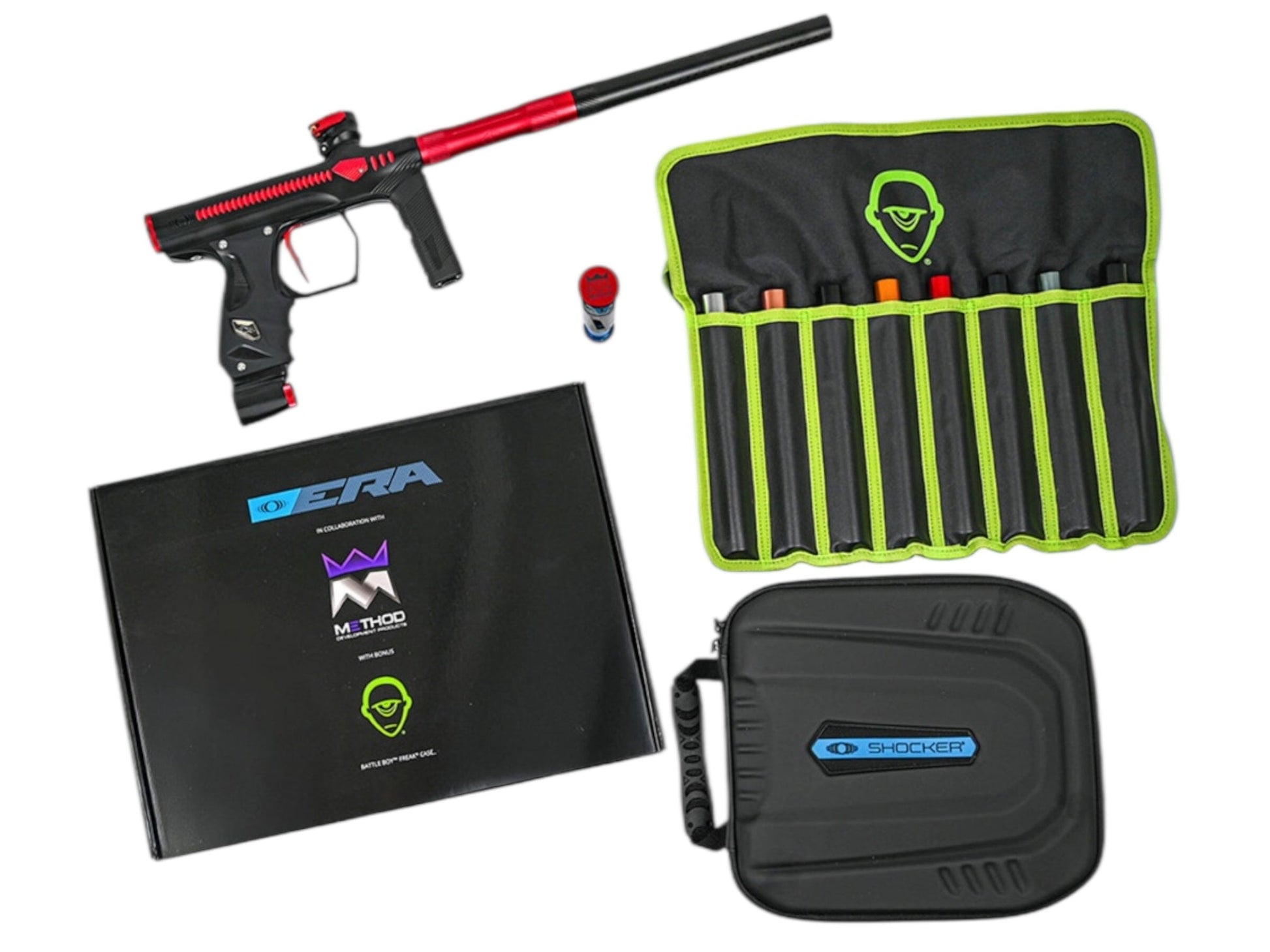 Used NEW Method SP Shocker Era Paintball Gun - Black/Red Paintball Gun from CPXBrosPaintball Buy/Sell/Trade Paintball Markers, New Paintball Guns, Paintball Hoppers, Paintball Masks, and Hormesis Headbands