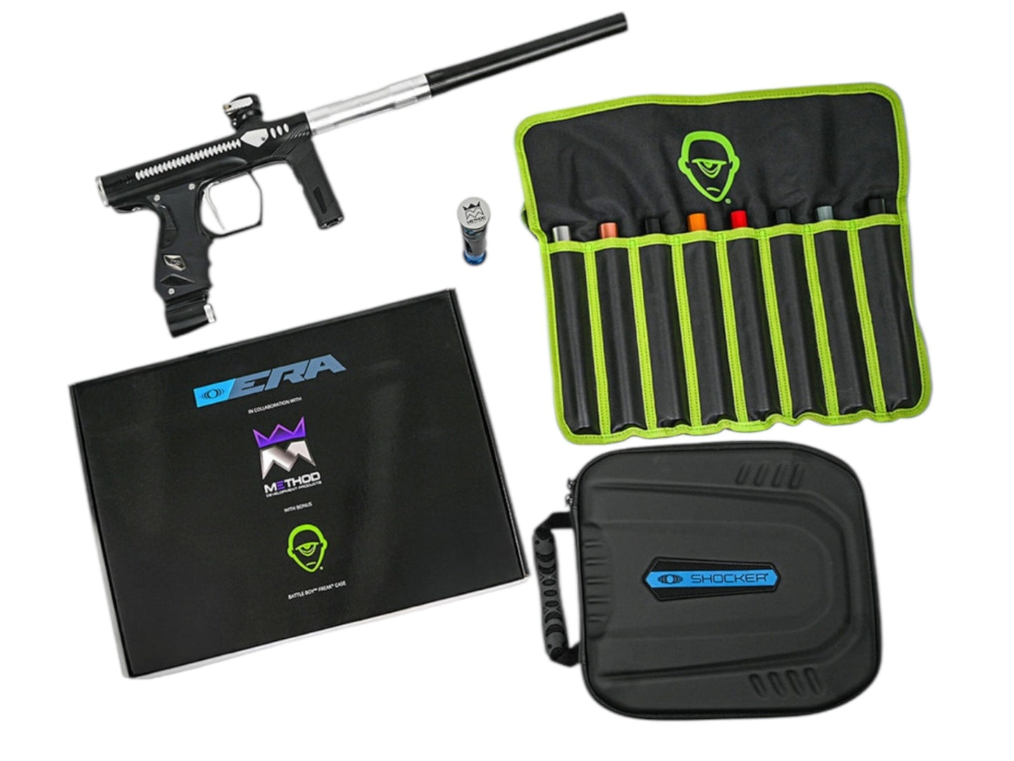 Used NEW Method SP Shocker Era Paintball Gun - Black/Silver Paintball Gun from CPXBrosPaintball Buy/Sell/Trade Paintball Markers, New Paintball Guns, Paintball Hoppers, Paintball Masks, and Hormesis Headbands