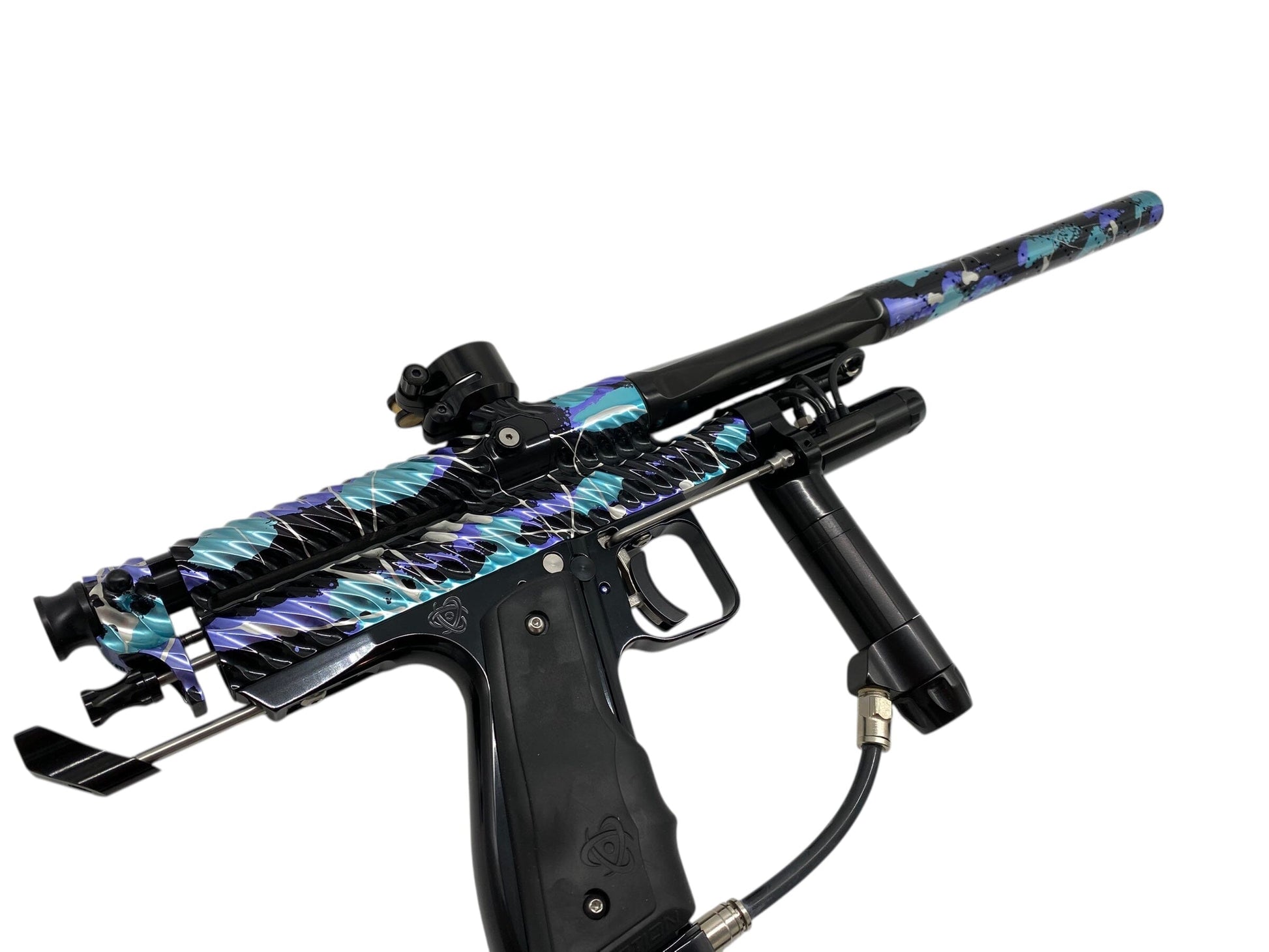 Used New Twister x Inception Auto Cocker - Polished Electric Skies Splash ER Paintball Gun from CPXBrosPaintball Buy/Sell/Trade Paintball Markers, New Paintball Guns, Paintball Hoppers, Paintball Masks, and Hormesis Headbands