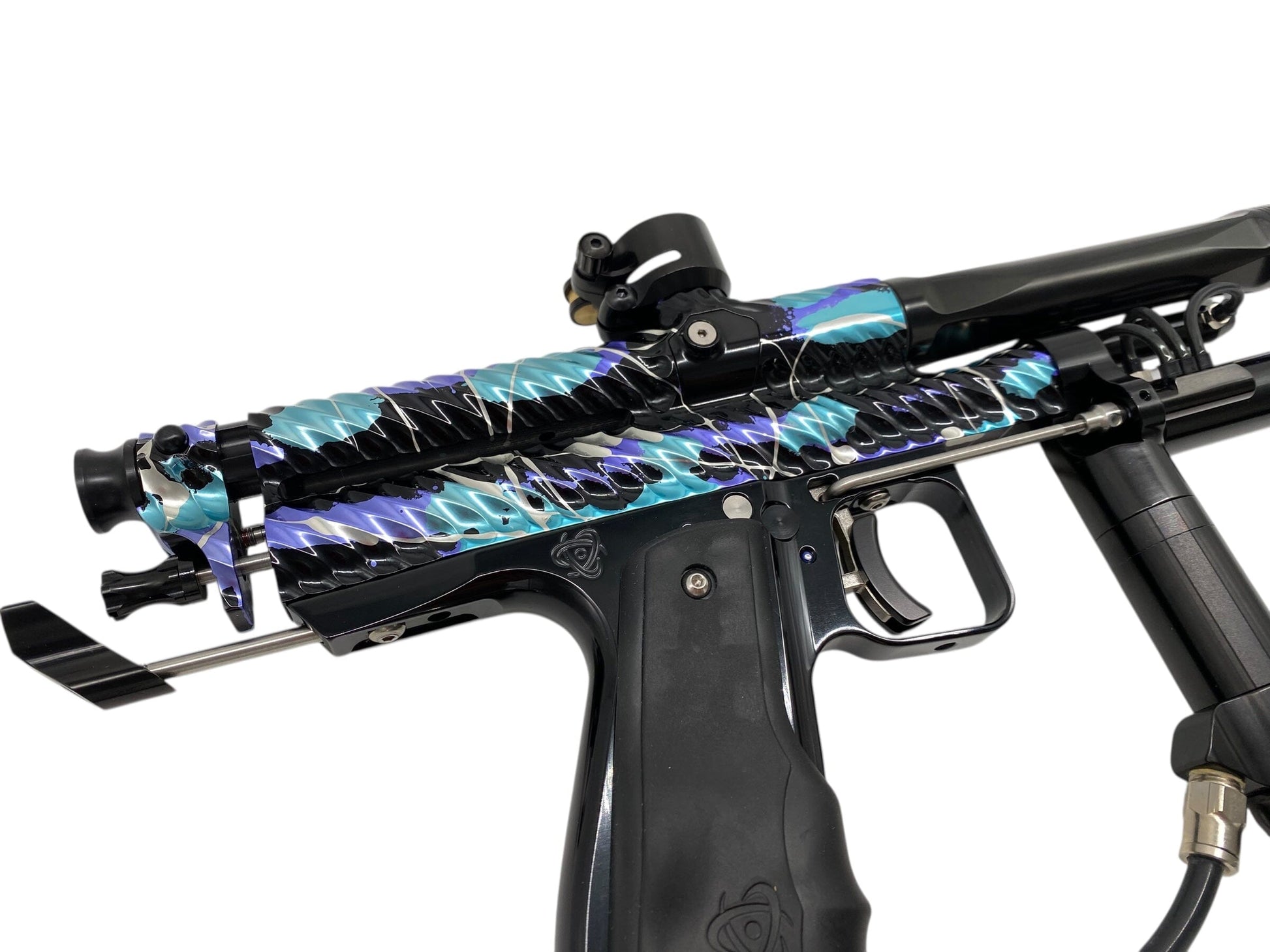 Used New Twister x Inception Auto Cocker - Polished Electric Skies Splash ER Paintball Gun from CPXBrosPaintball Buy/Sell/Trade Paintball Markers, New Paintball Guns, Paintball Hoppers, Paintball Masks, and Hormesis Headbands