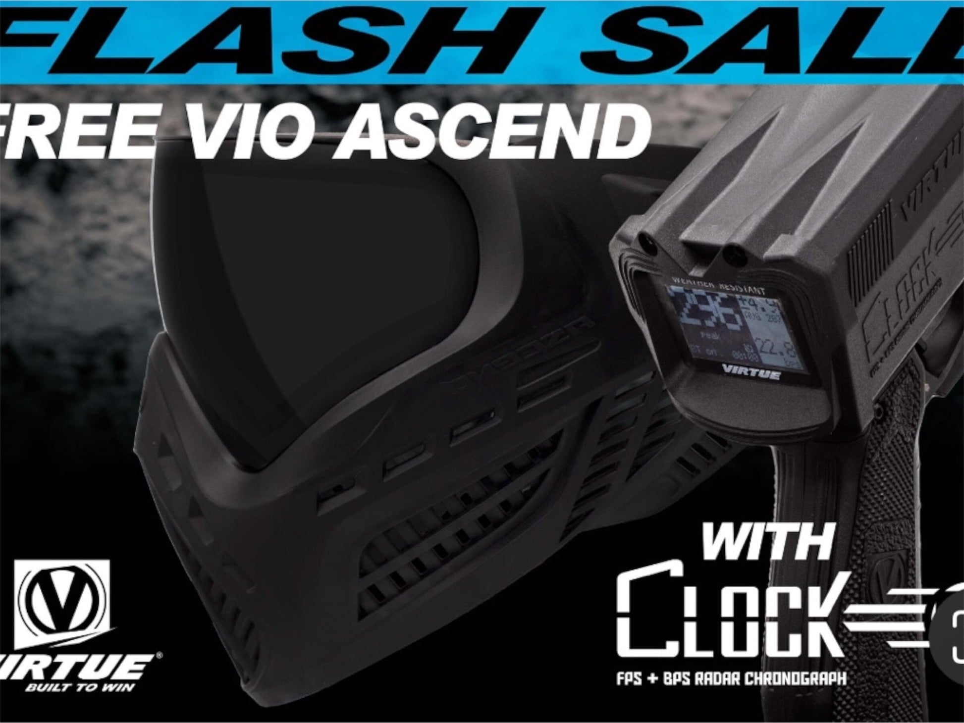 Used NEW Virtue Clock 66 Chrono + VIO Ascend Goggle Paintball Gun from CPXBrosPaintball Buy/Sell/Trade Paintball Markers, New Paintball Guns, Paintball Hoppers, Paintball Masks, and Hormesis Headbands