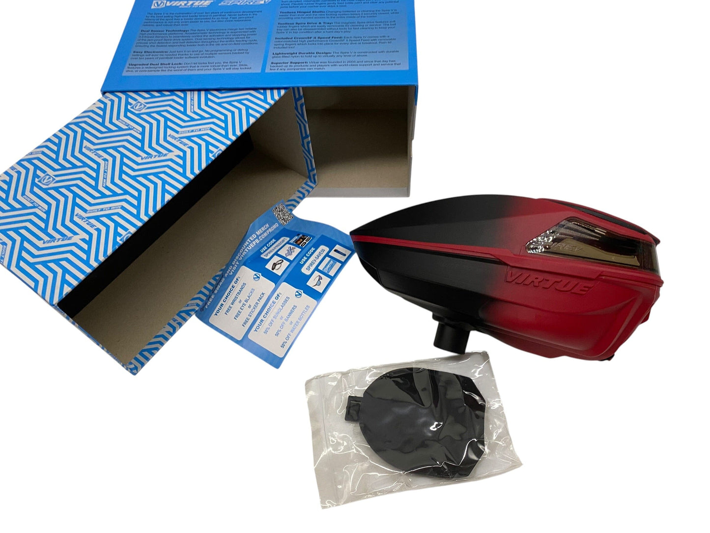 Used NEW VIRTUE SPIRE V LOADER • RED BLACK FADE Paintball Gun from CPXBrosPaintball Buy/Sell/Trade Paintball Markers, New Paintball Guns, Paintball Hoppers, Paintball Masks, and Hormesis Headbands