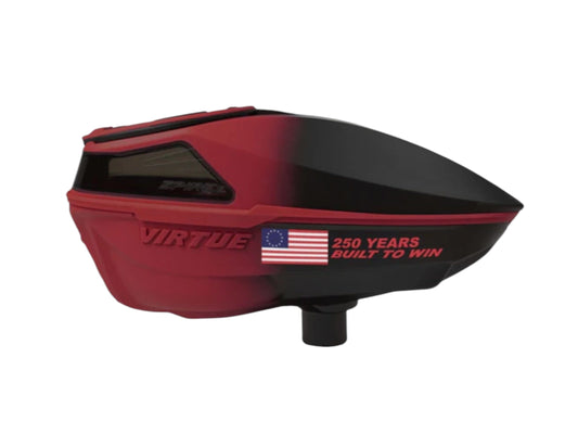 Used NEW Virtue Spire V Loader - Red Fade America Edition - Donation Edition Paintball Gun from CPXBrosPaintball Buy/Sell/Trade Paintball Markers, New Paintball Guns, Paintball Hoppers, Paintball Masks, and Hormesis Headbands