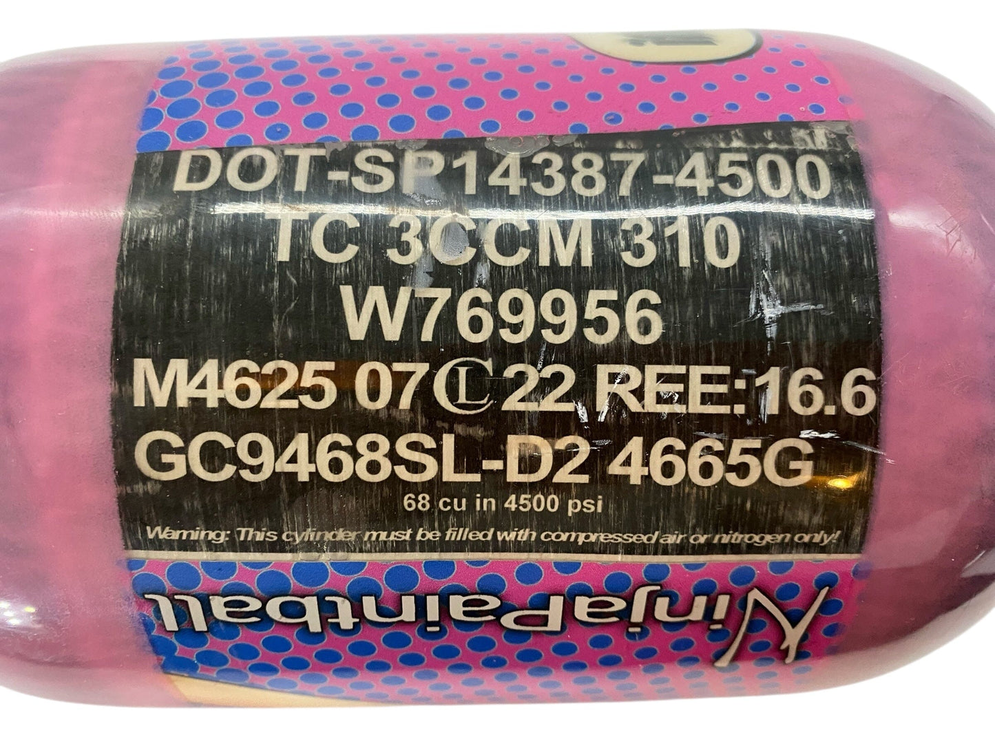 Used Ninja 68/4500 Paintball Tank - TANK ONLY Pink Paintball Gun from CPXBrosPaintball Buy/Sell/Trade Paintball Markers, New Paintball Guns, Paintball Hoppers, Paintball Masks, and Hormesis Headbands