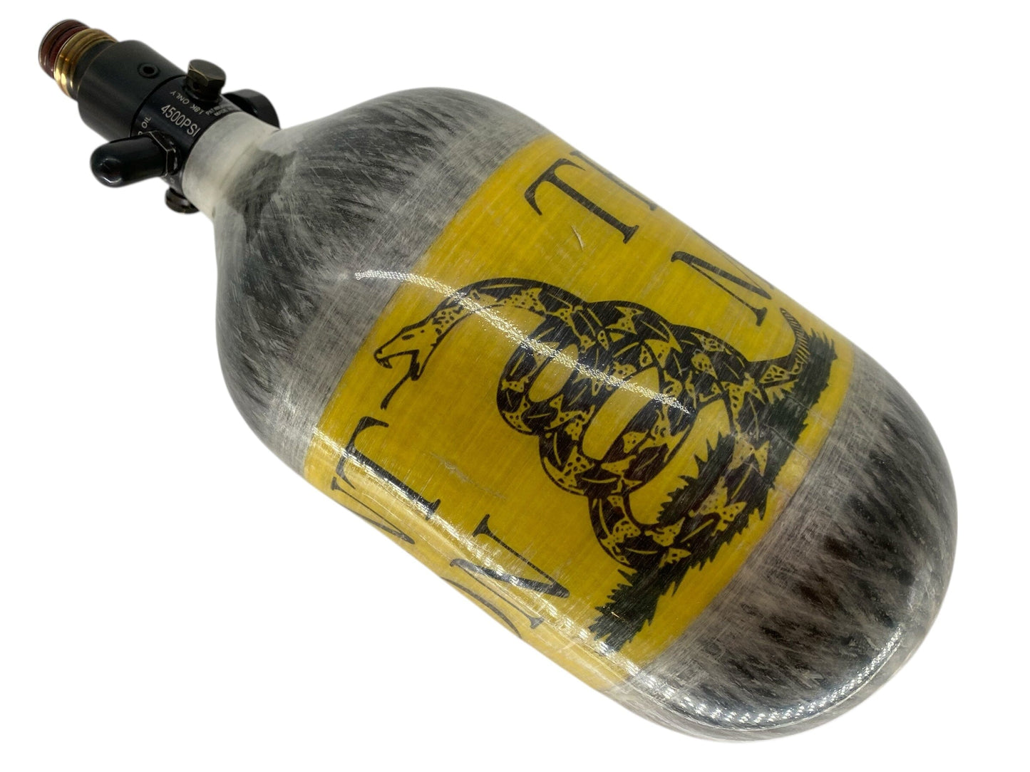 Used Ninja Don’t Tread On Me 68/4500 Paintball Tank Paintball Gun from CPXBrosPaintball Buy/Sell/Trade Paintball Markers, New Paintball Guns, Paintball Hoppers, Paintball Masks, and Hormesis Headbands