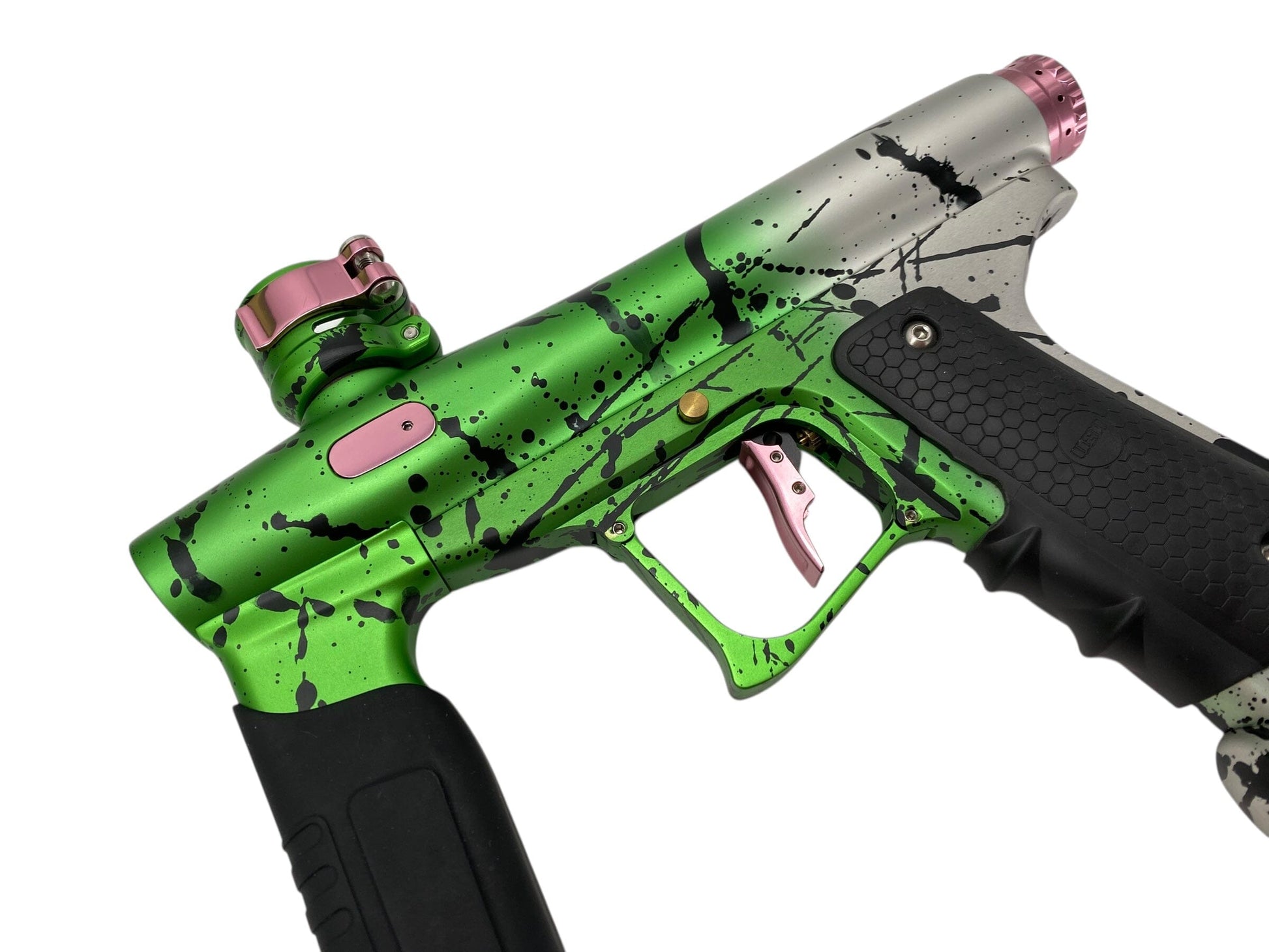 Used Nova N2 DREADNOUGHT 2025 - SILVER GREEN FADE WITH BLACK SPLASH Paintball Gun Paintball Gun from CPXBrosPaintball Buy/Sell/Trade Paintball Markers, New Paintball Guns, Paintball Hoppers, Paintball Masks, and Hormesis Headbands