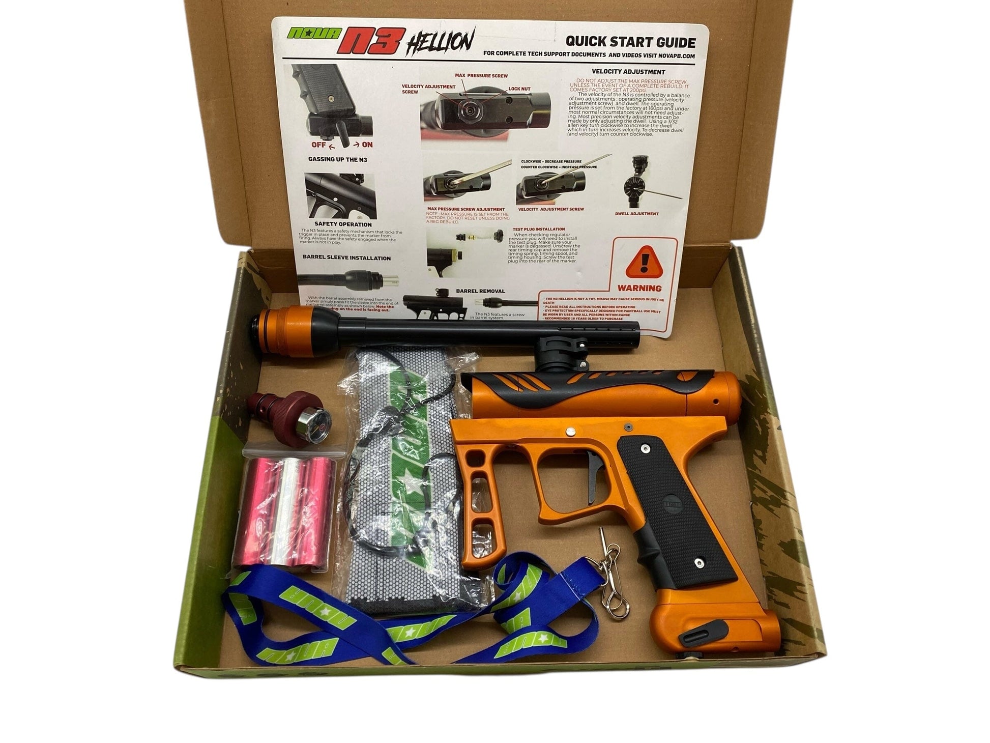 Used Nova N3 Hellion Paintball Gun Orange/Black Paintball Gun from CPXBrosPaintball Buy/Sell/Trade Paintball Markers, New Paintball Guns, Paintball Hoppers, Paintball Masks, and Hormesis Headbands
