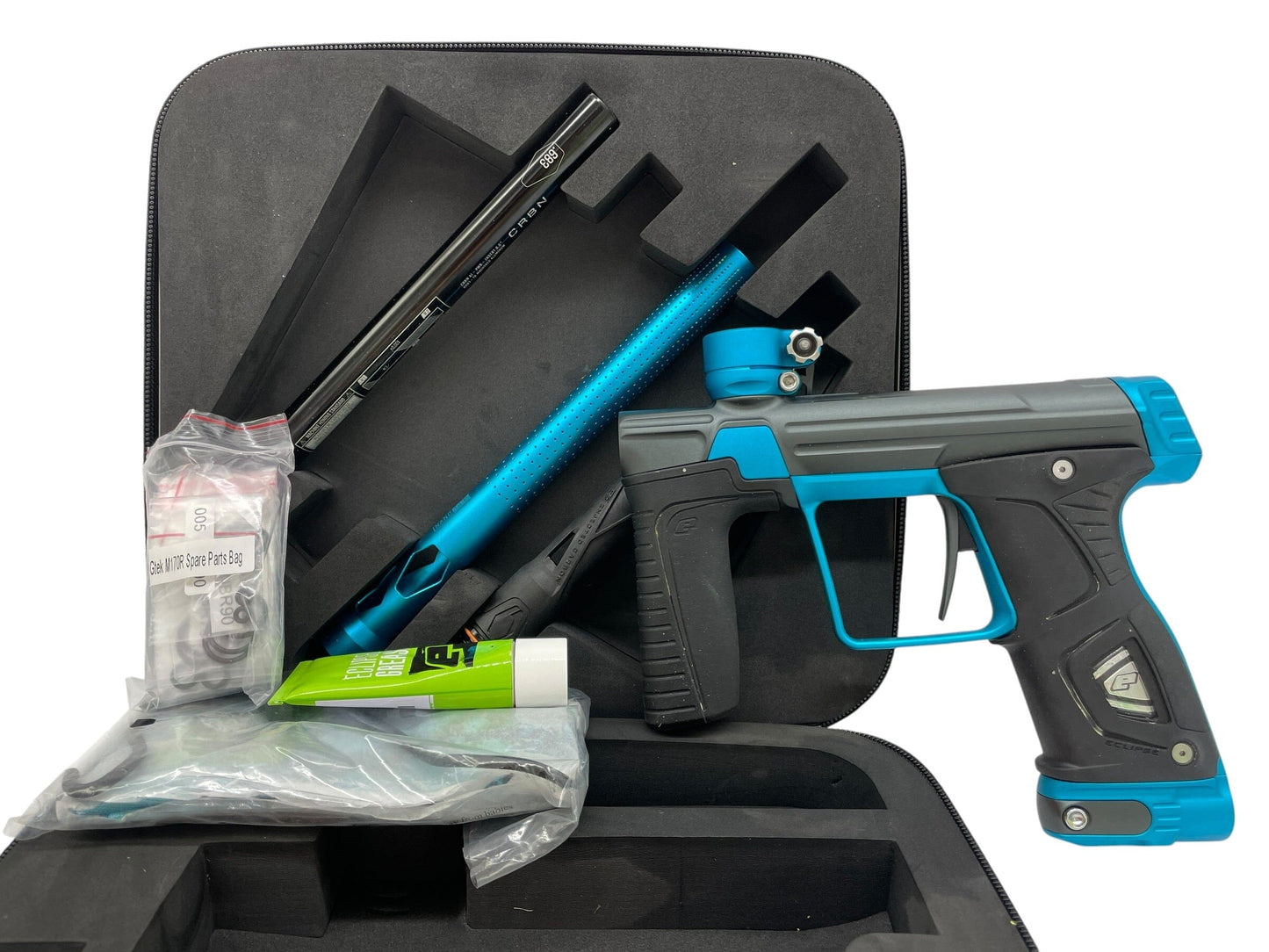 Used Planet Eclipse 170R Grey/Teal Paintball Gun Paintball Gun from CPXBrosPaintball Buy/Sell/Trade Paintball Markers, New Paintball Guns, Paintball Hoppers, Paintball Masks, and Hormesis Headbands