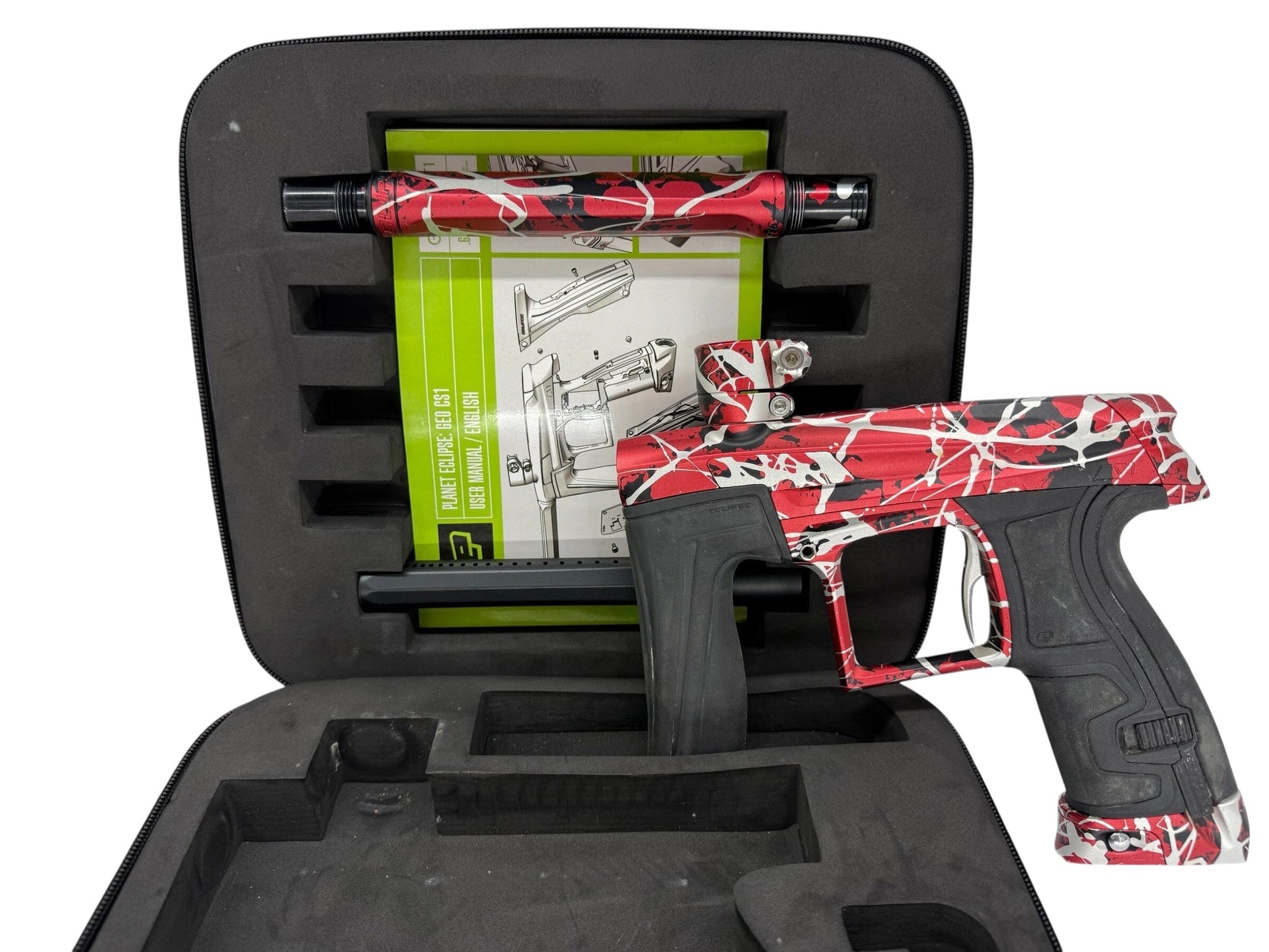 Used Planet Eclipse Cs1 Paintball Gun Red/White/Black Splash Paintball Gun from CPXBrosPaintball Buy/Sell/Trade Paintball Markers, New Paintball Guns, Paintball Hoppers, Paintball Masks, and Hormesis Headbands