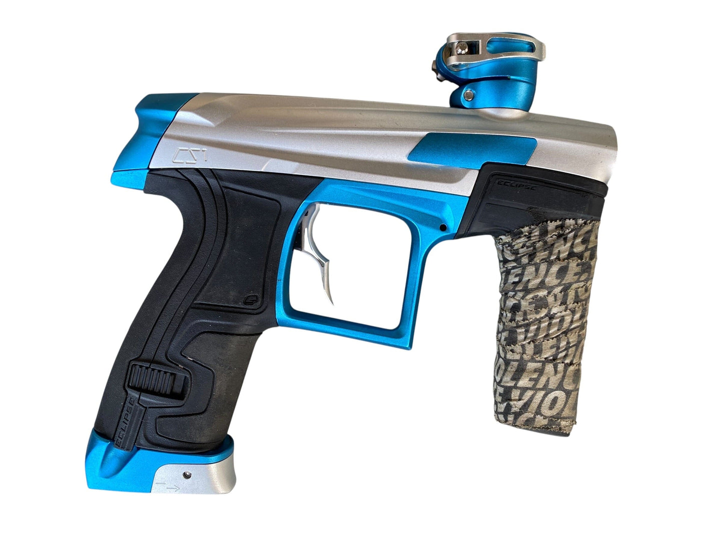 Used Planet Eclipse CS1 Silver/Teal W/ Shaft FR Paintball Gun Paintball Gun from CPXBrosPaintball Buy/Sell/Trade Paintball Markers, New Paintball Guns, Paintball Hoppers, Paintball Masks, and Hormesis Headbands