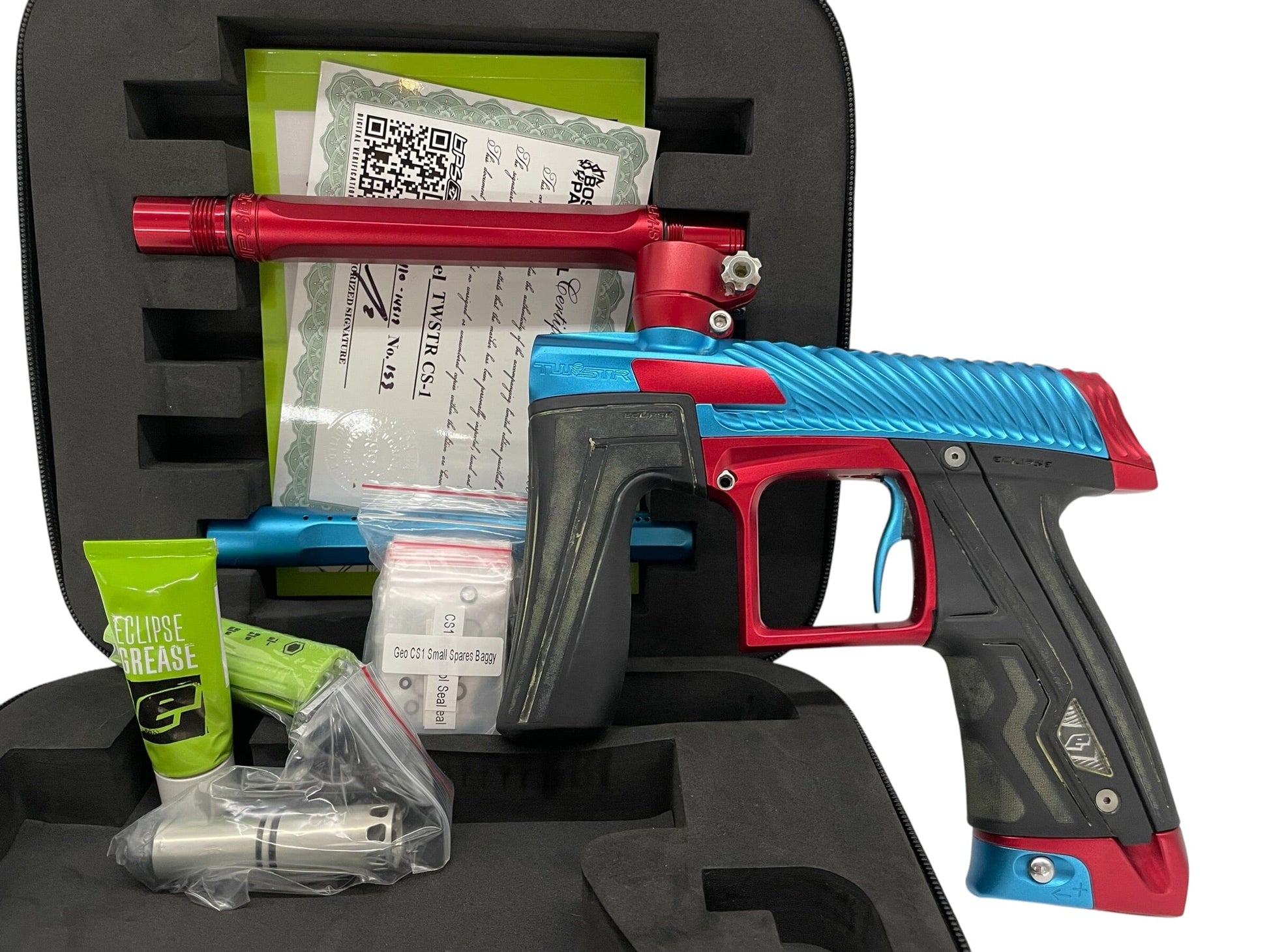 Used Planet Eclipse CS1 Twister Blue/Red Paintball Gun Paintball Gun from CPXBrosPaintball Buy/Sell/Trade Paintball Markers, New Paintball Guns, Paintball Hoppers, Paintball Masks, and Hormesis Headbands